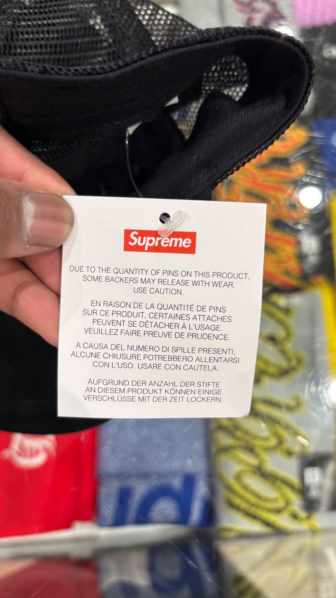 Supreme Supreme Pins Mesh Back 5-Panel Black Size ONE SIZE - 4 Thumbnail