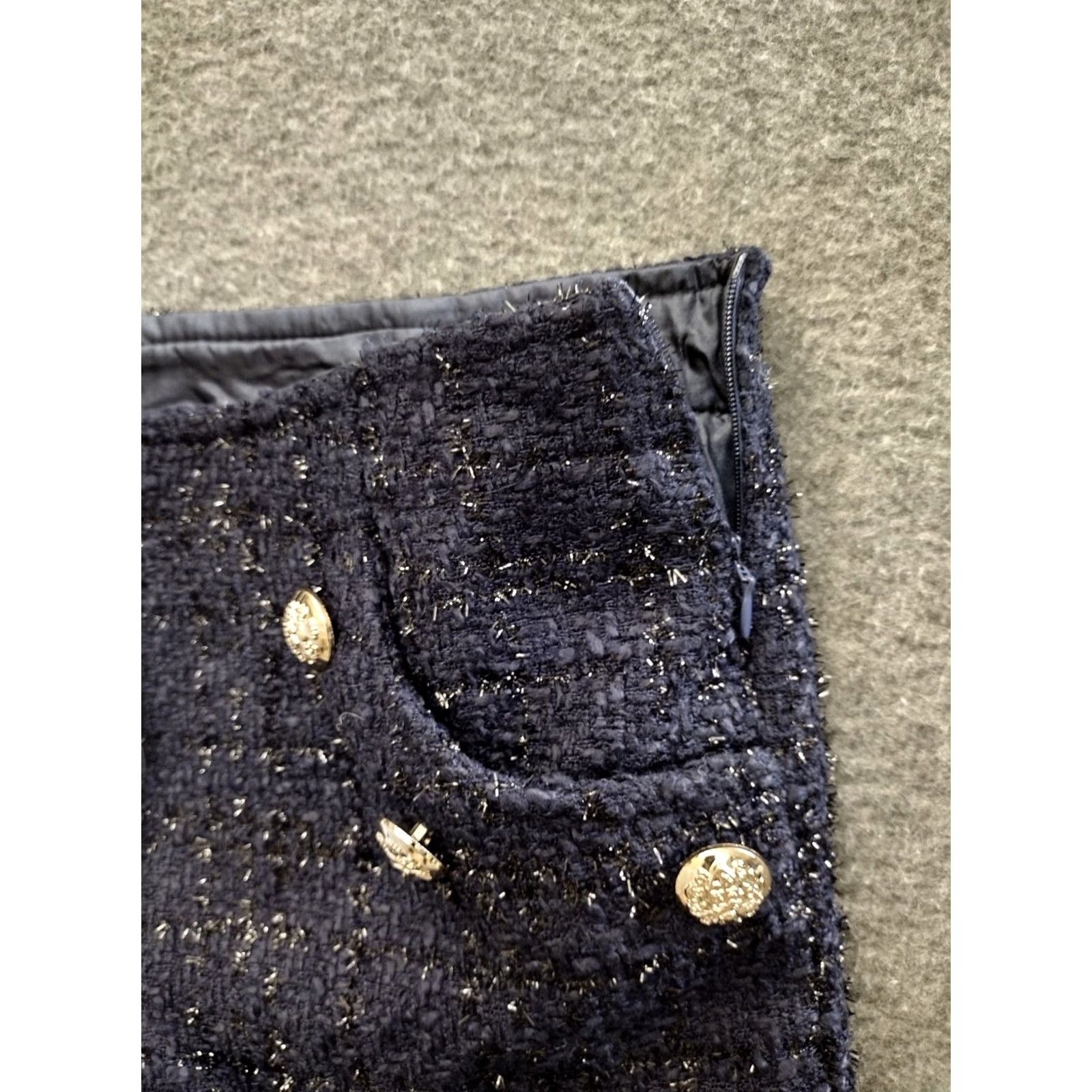 Vintage Codigo Tweed sparkly Skort Shirt Womens Blue M Skirt 90s Casual Button Zip Short Rise Mid Polyester TweedBrand: Codigo Size 32" / US 10 / IT 46 - 3 Thumbnail