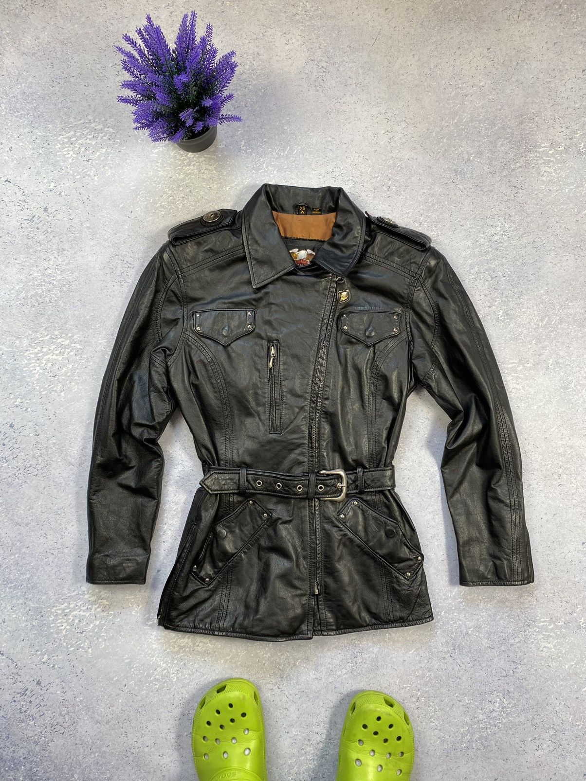 Harley Davidson × Vintage Vintage Harley Davidson Leather Jacket Size XS Size XS / US 0-2 / IT 36-38 - 3 Thumbnail