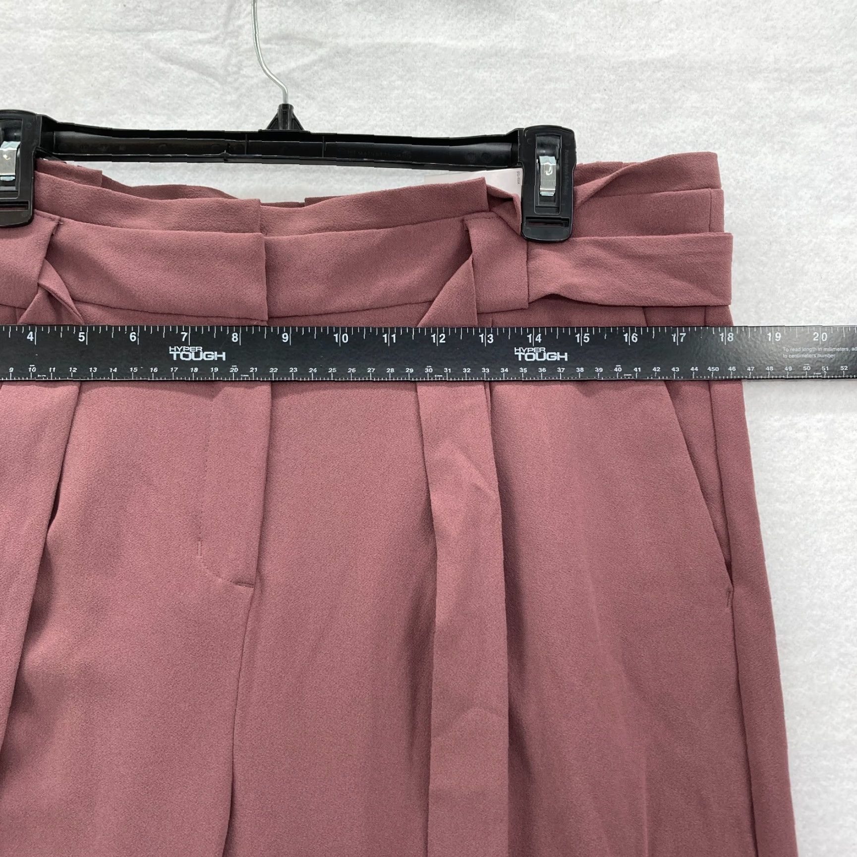 Express EXPRESS Paperbag Pants Women's 12 Red Stretch Fabric High Rise Ankle Tie Waist Size 34" / US 12 / IT 48 - 7 Thumbnail