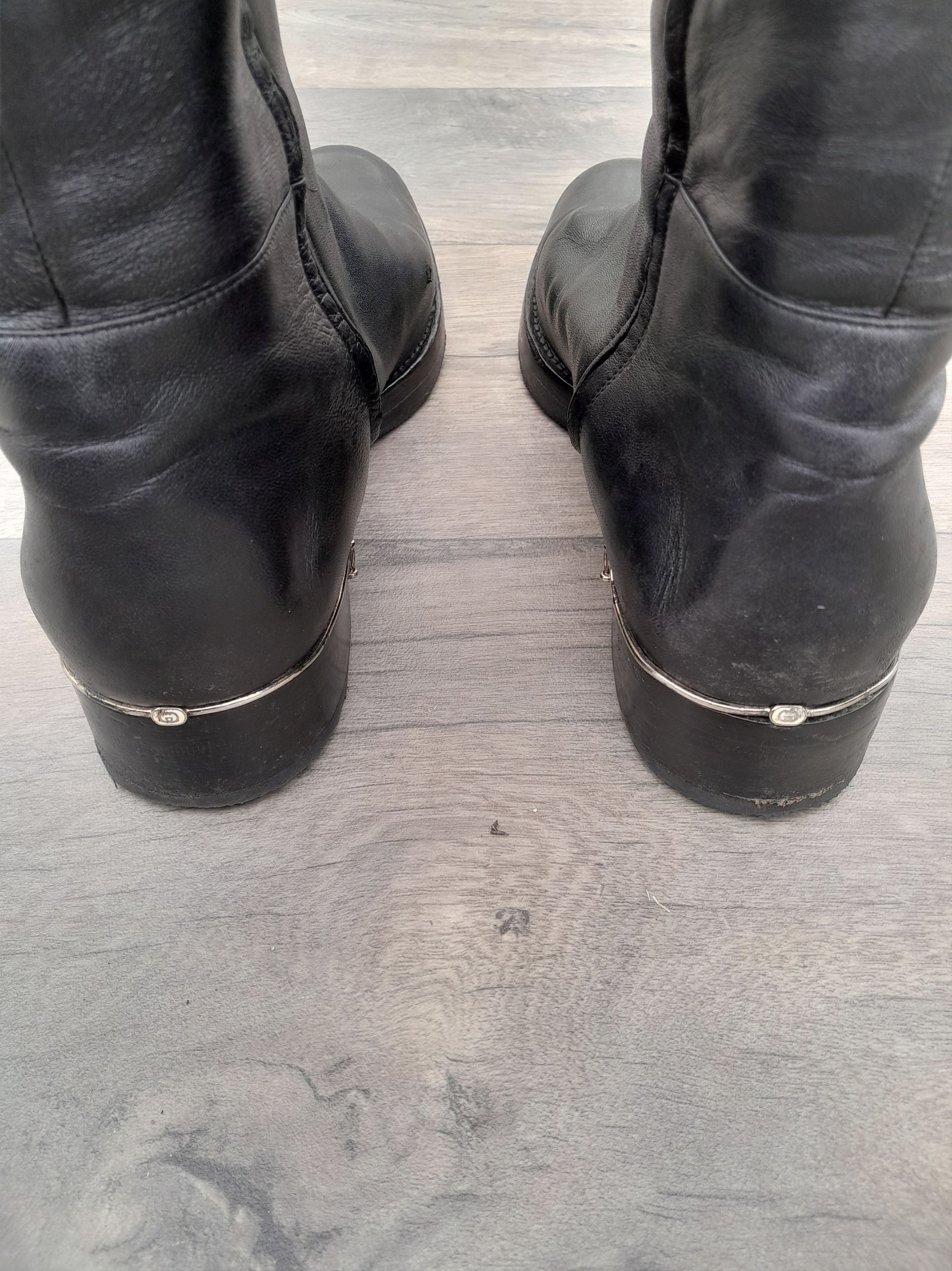 Gucci Gucci Black Leather Stretch Knee High Boots Size US 10 / IT 40 - 11 Thumbnail