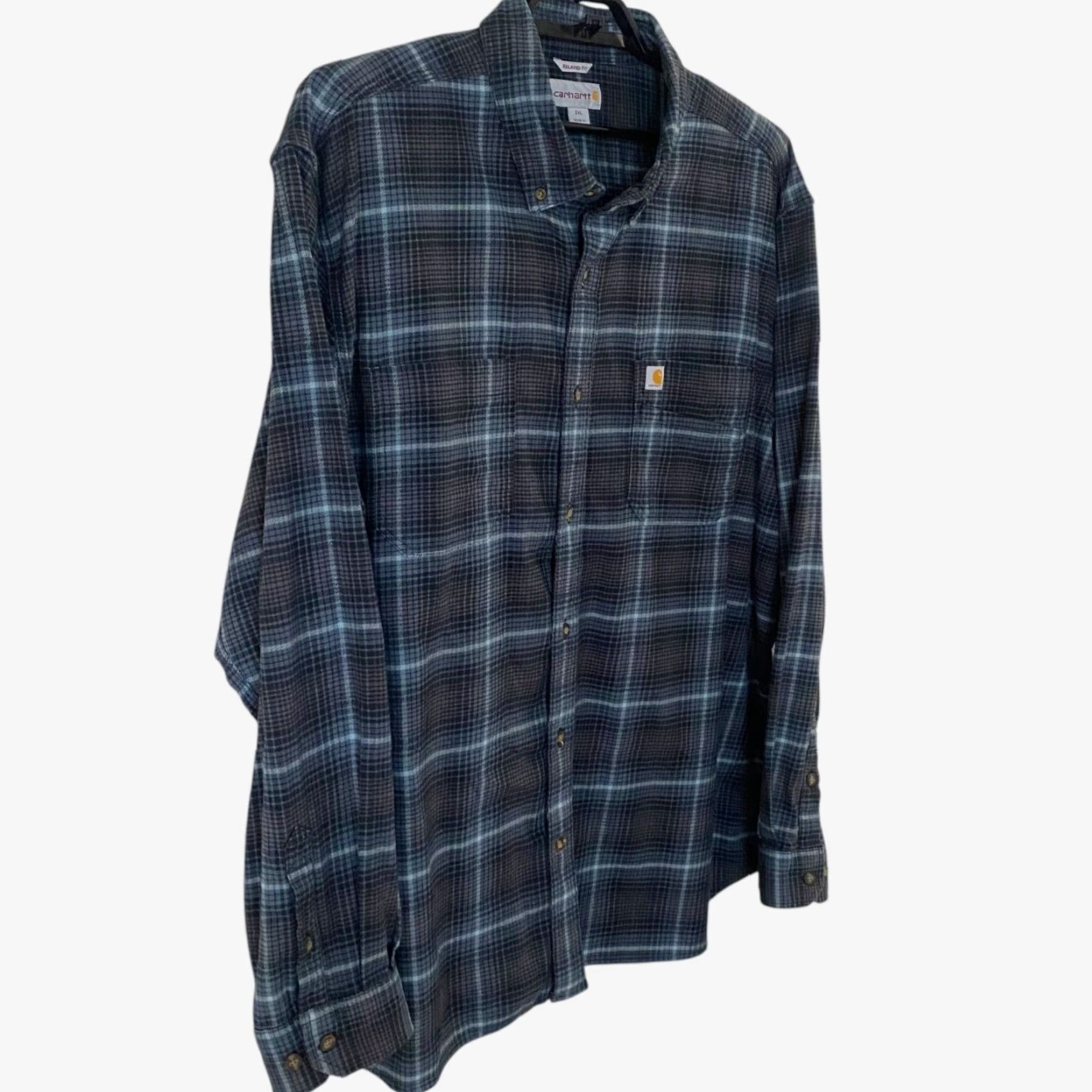 Carhartt VINTAGE Carhartt Hamilton Plaid Shirt Blue 2XL Long Sleeve Button-Down Workwear Mens Size US XXL / EU 58 / 5 - 3 Thumbnail