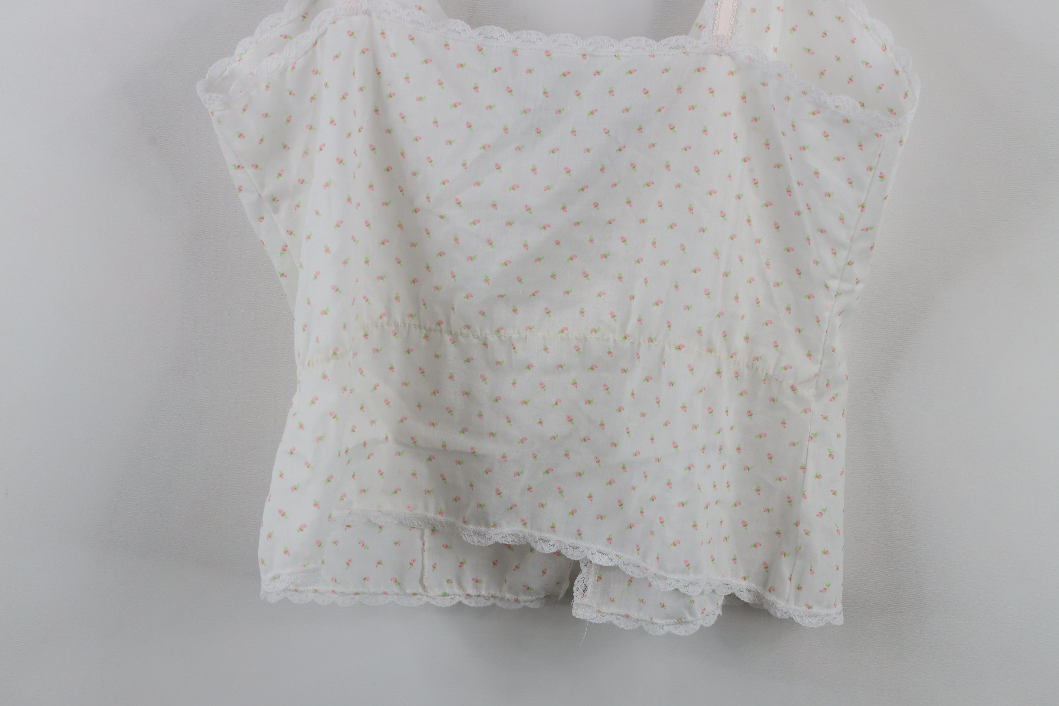 Vintage Vintage 70s Streetwear Sheer Lace Flower Night Shirt USA Size L / US 10 / IT 46 - 9 Thumbnail