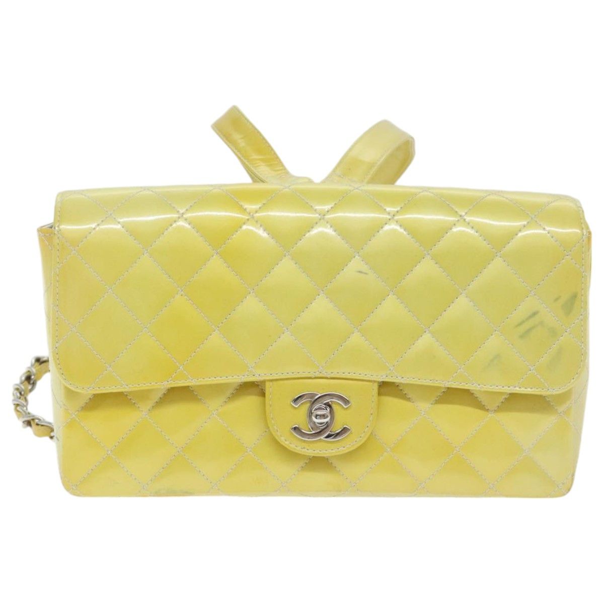Chanel Timeless Yellow Patent Leather Backpack Bag (Pre-Owned) Size ONE SIZE - 1 Thumbnail