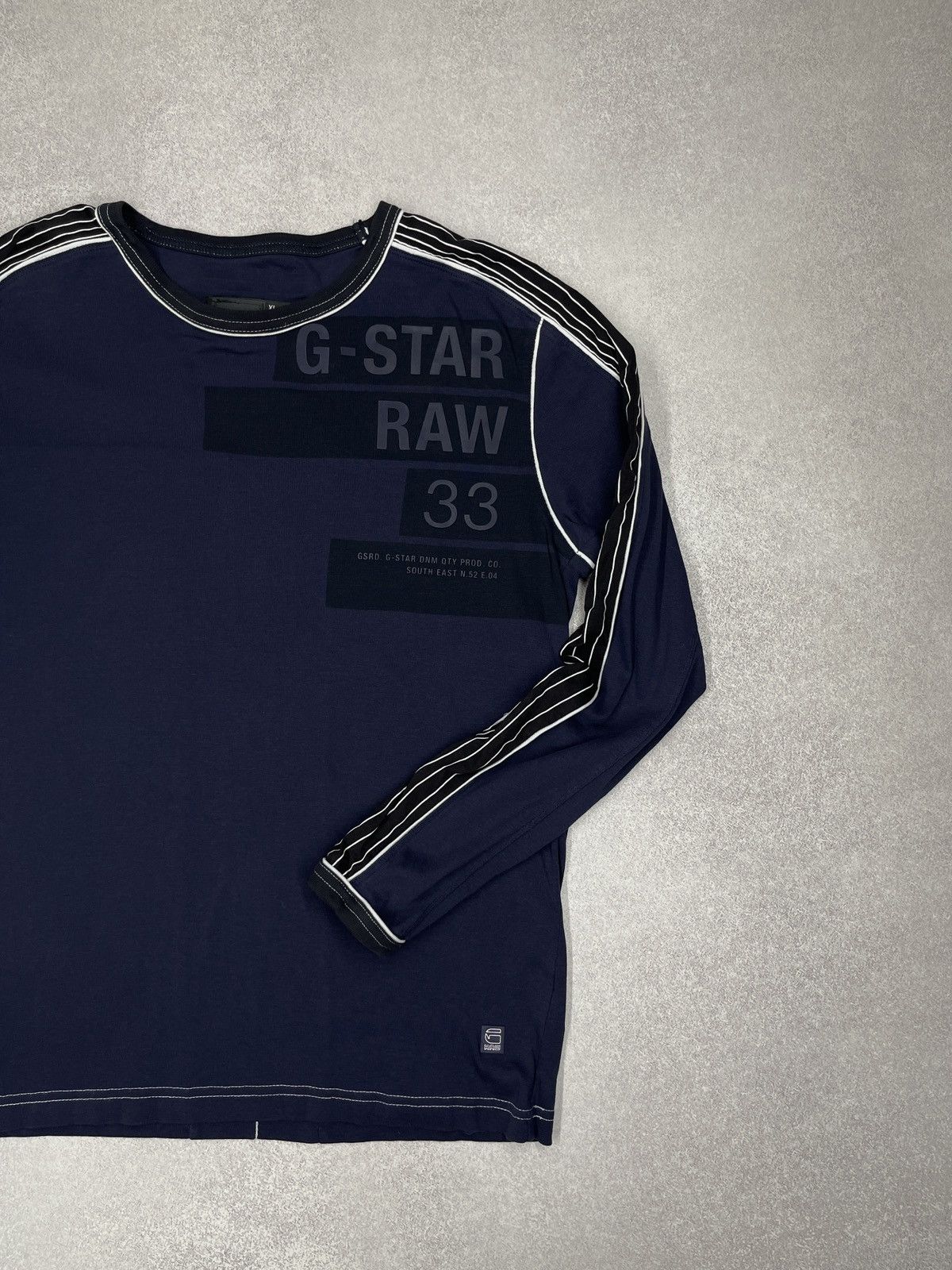 G-Star Vintage G Star Raw Vernon Longsleeve Navy Big Logo Size US XL / EU 56 / 4 - 3 Thumbnail