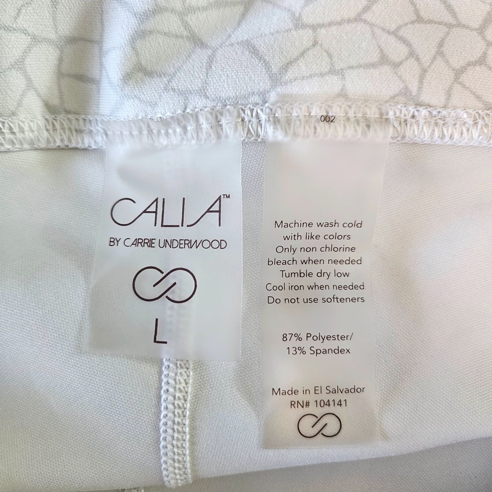 Vintage Calia Womens Essential High Rise Bike Short Sz Large White Grey Mosaic Shirt Womens L White Mosaic Bike Short Size 36" / US 14 / IT 50 - 3 Thumbnail