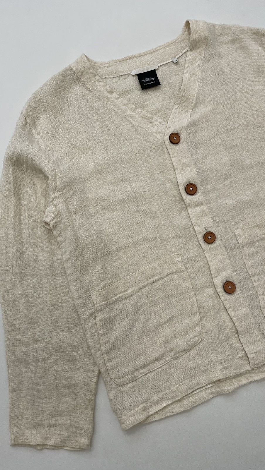 Our Legacy Raw White Rough Sack Linen Cardigan Size US M / EU 48-50 / 2 - 7 Thumbnail
