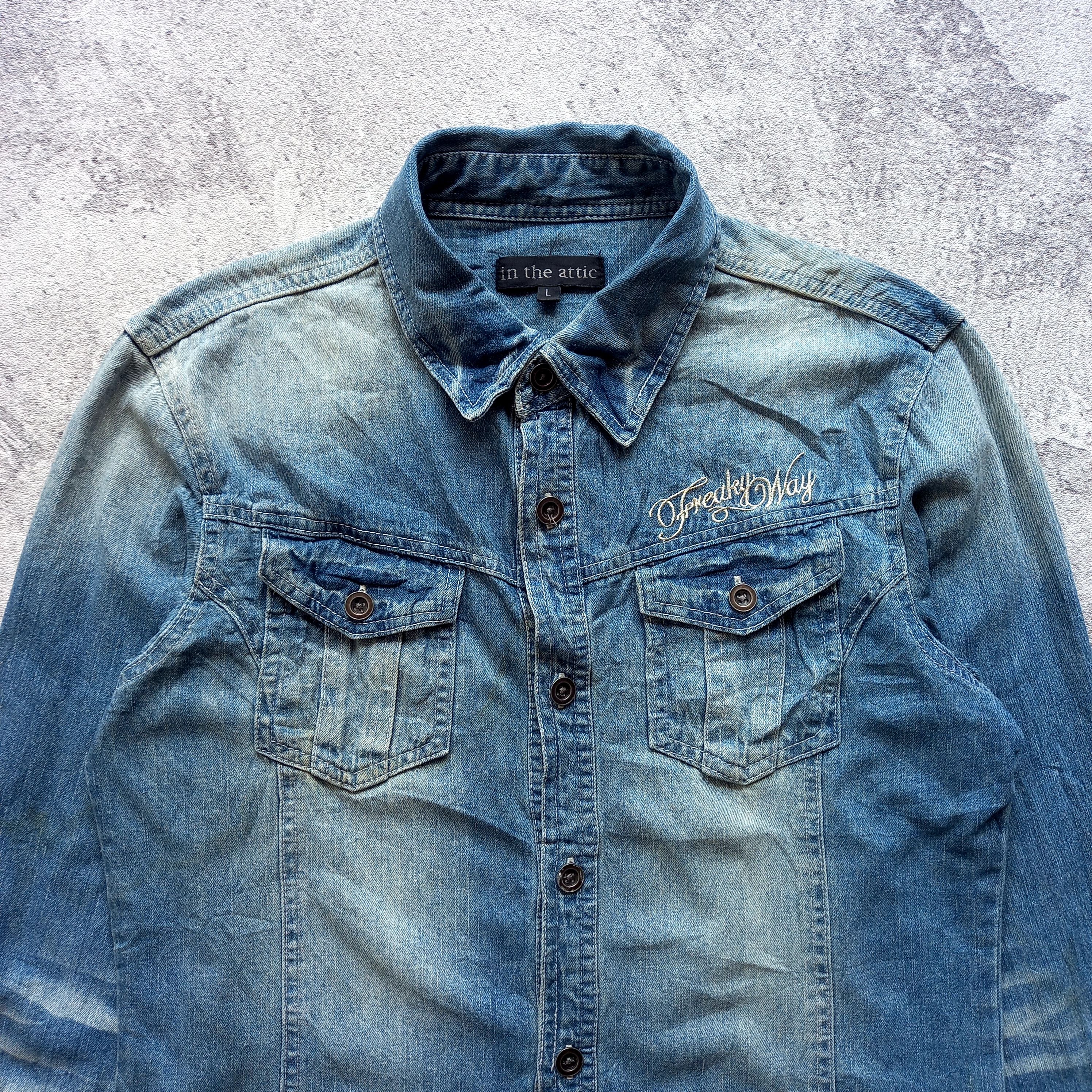 In The Attic 2000s In The Attic - Washed Denim Shirt Size US L / EU 52-54 / 3 - 2 Thumbnail