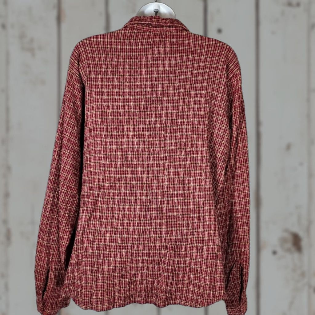 Vintage Woolrich Shirt Women's L Button-Up Plaid Flannel Long Sleeve Brown Mulberry Casual Workwear - Outdoor, Fall, Spring, Winter - Regular Fit Size L / US 10 / IT 46 - 1 Thumbnail