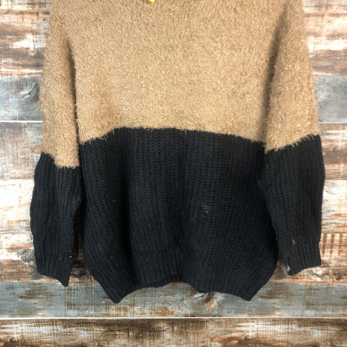 Japanese Brand DL Ingni Brown Black Mohair shaggy fur Knitwear #C401 Size M / US 6-8 / IT 42-44 - 14 Thumbnail