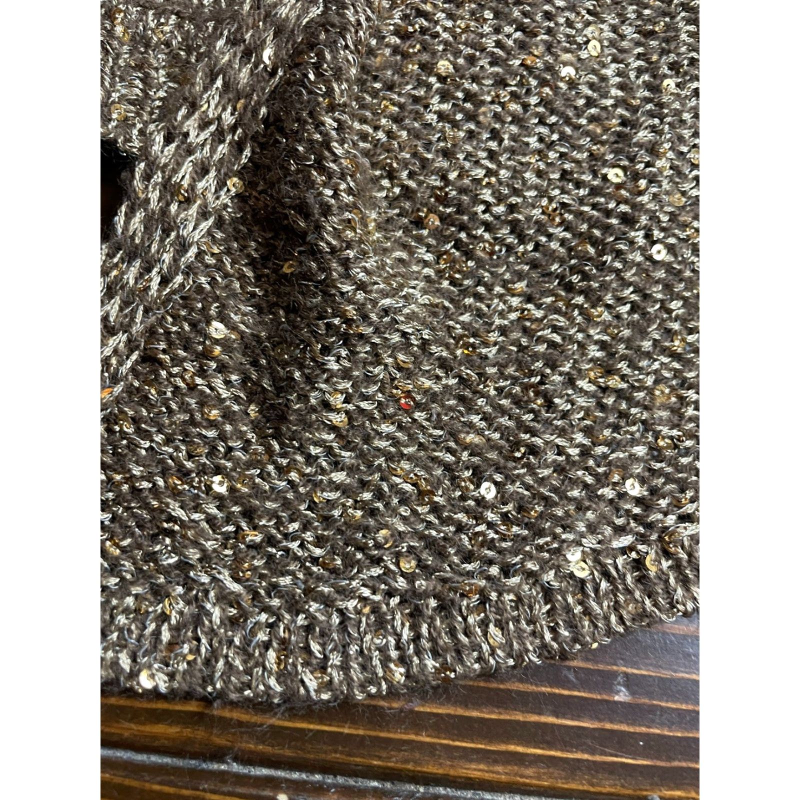 Apt. 9 Apt. 9 Sweater Cardigan Women's M Gold Sequin Open Casual Layering Sweater Womens Size M / US 6-8 / IT 42-44 - 2 Thumbnail