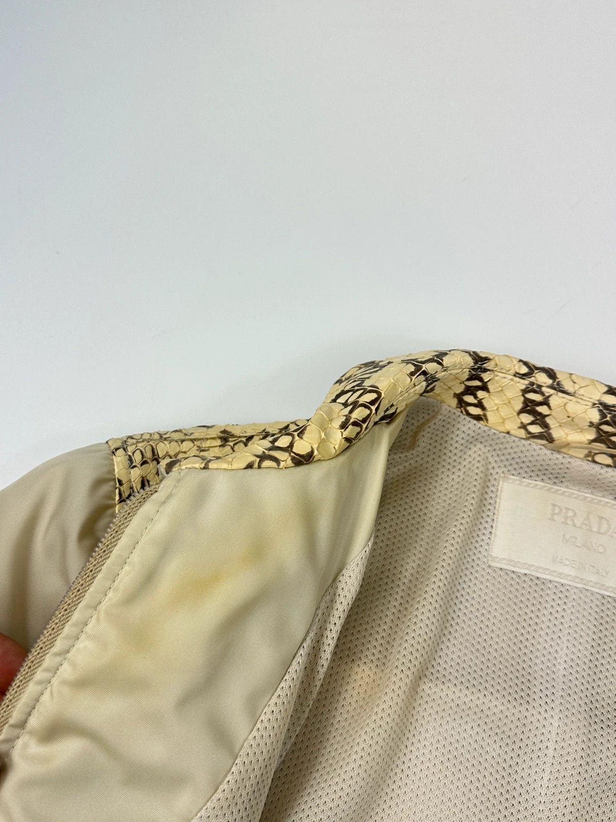 Prada Prada Milano SS99 White Cream Python Leather & Nylon Jacket Size M / US 6-8 / IT 42-44 - 14 Thumbnail