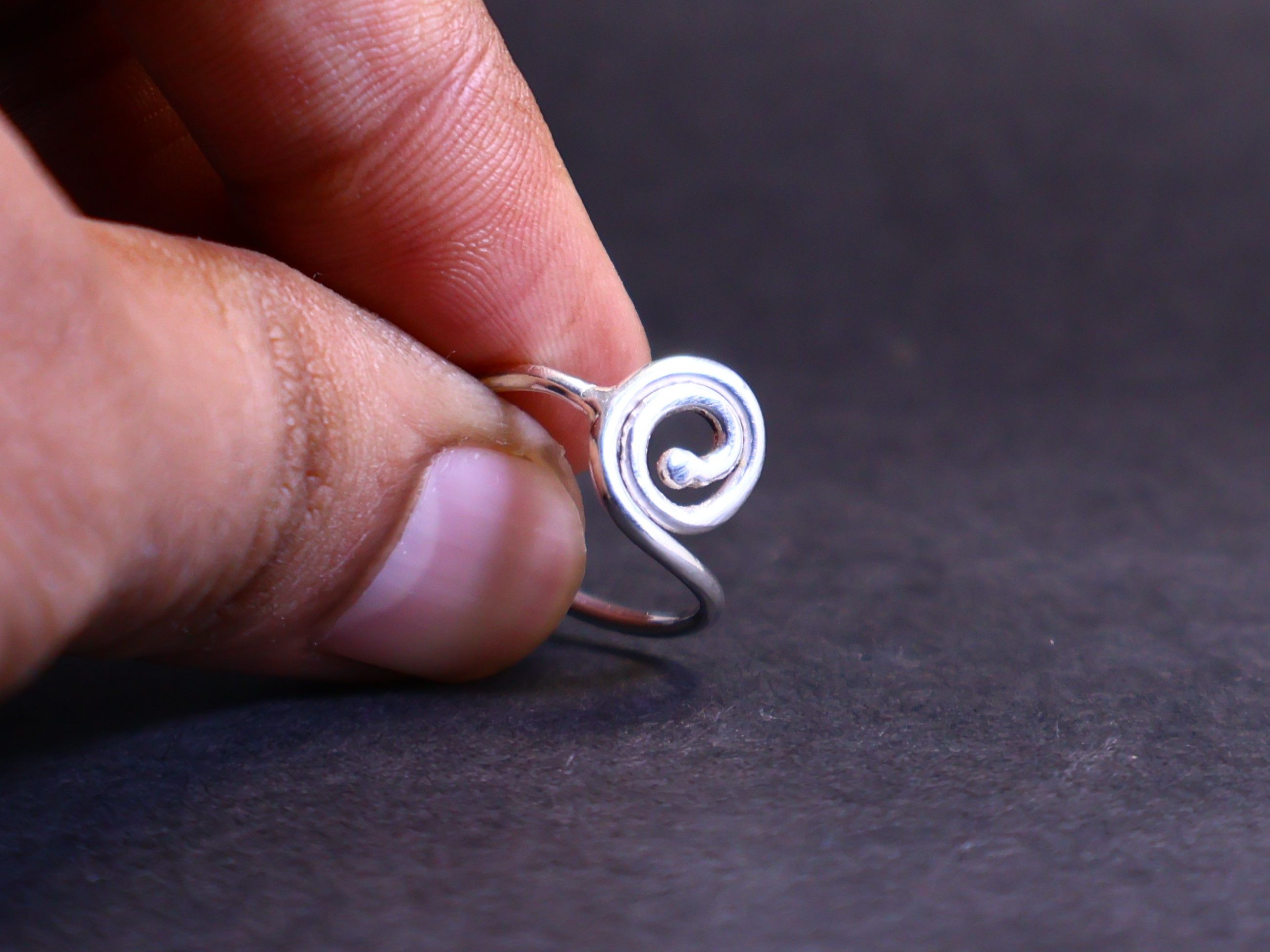 Handmade Spiral Ring, 925 Sterling Silver Ring, Handmade Swirl Ring, Size ONE SIZE - 6 Thumbnail