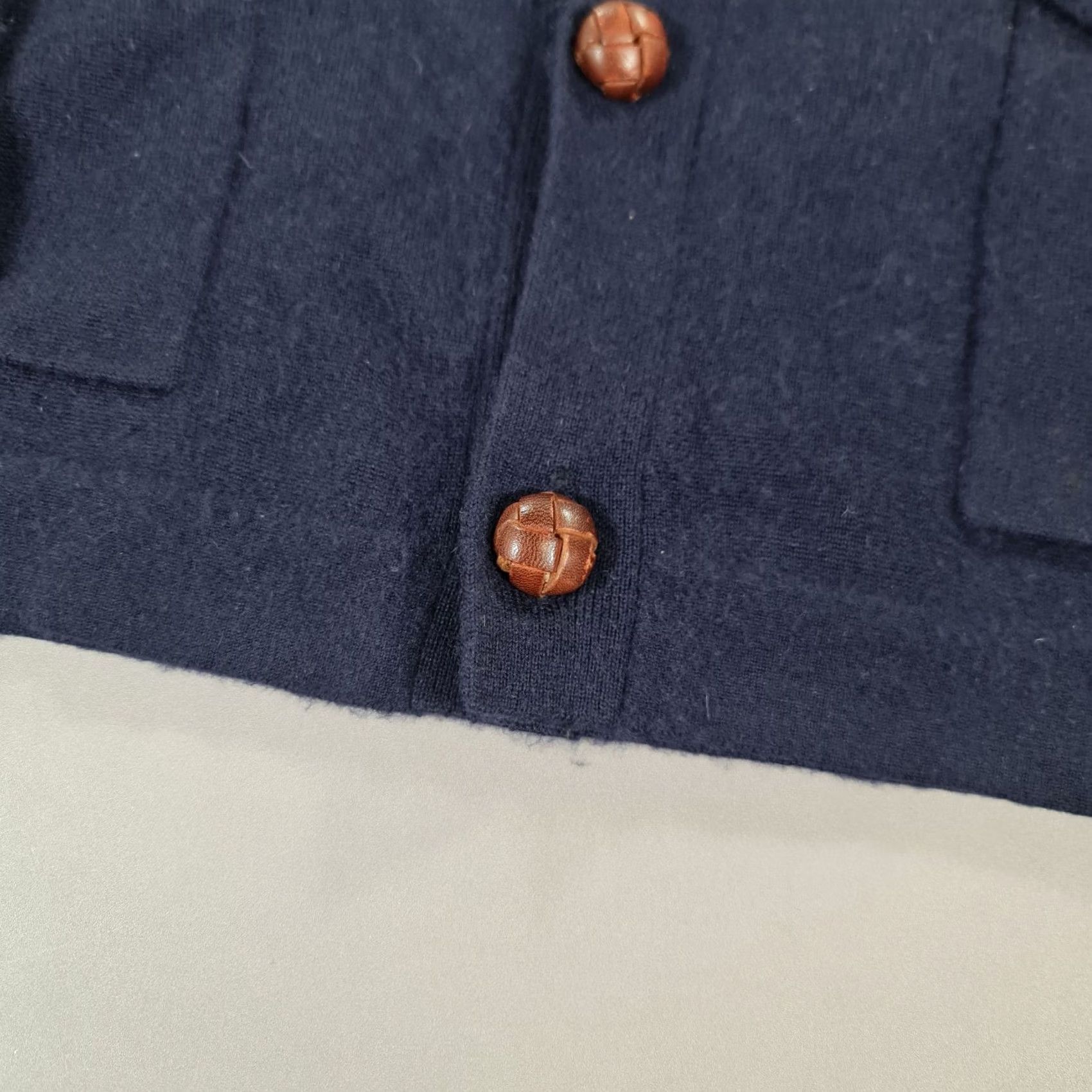Polo Ralph Lauren VINTAGE Polo Ralph Lauren Cardigan Mens Jumper Navy Blue 2XL Cashmere Knit Pocketed Winter Shawl Neck Casual Mens Size US XXL / EU 58 / 5 - 4 Thumbnail
