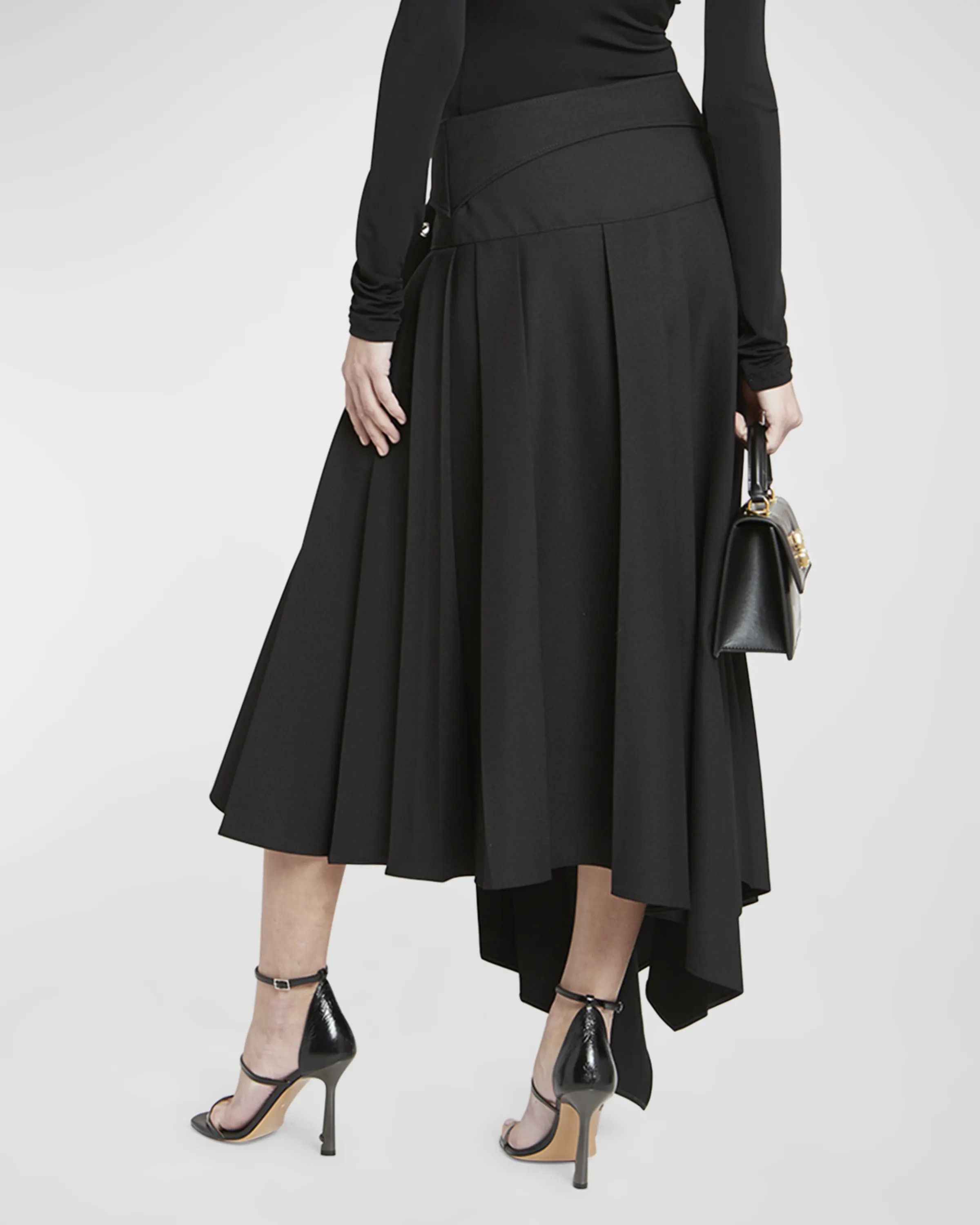 Off-White o1s22i1n0824 Belted Tech Drill Pleated Skirt in Black Size 28" / US 6 / IT 42 - 4 Thumbnail