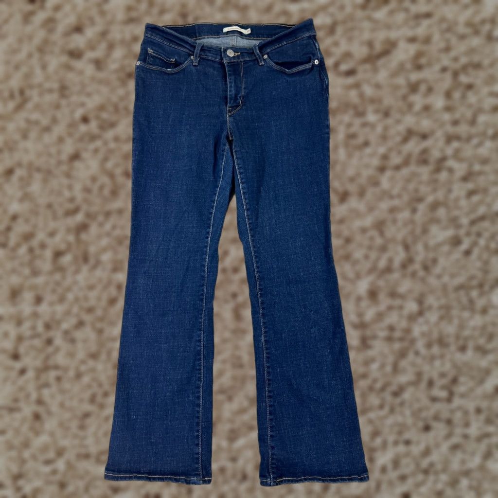 Levi's Levi's Jeans Womens 29 Blue Denim Bootcut 5-Pocket Stretch Classic Regular 28x27 Dark Blue Jeans Womens Mens Size 29" - 1 Thumbnail