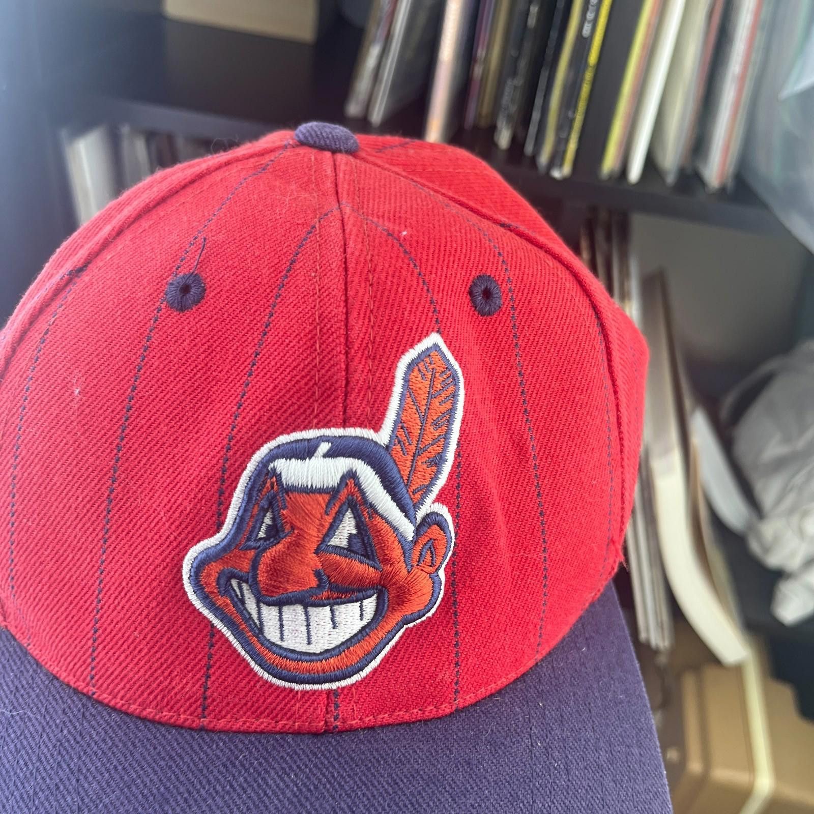 Other Vintage 90s Cleveland Indians MLB Pinstripe Snapback Hat Size ONE SIZE - 2 Thumbnail