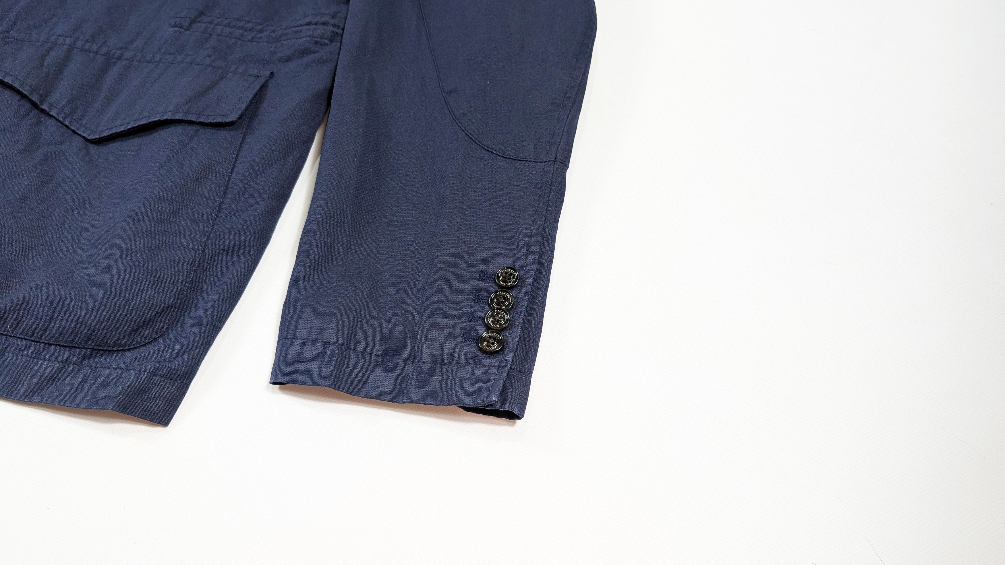 Hackett Hackett London Waxed Cotton Linen Safari Navy Jacket Size US XXL / EU 58 / 5 - 5 Thumbnail