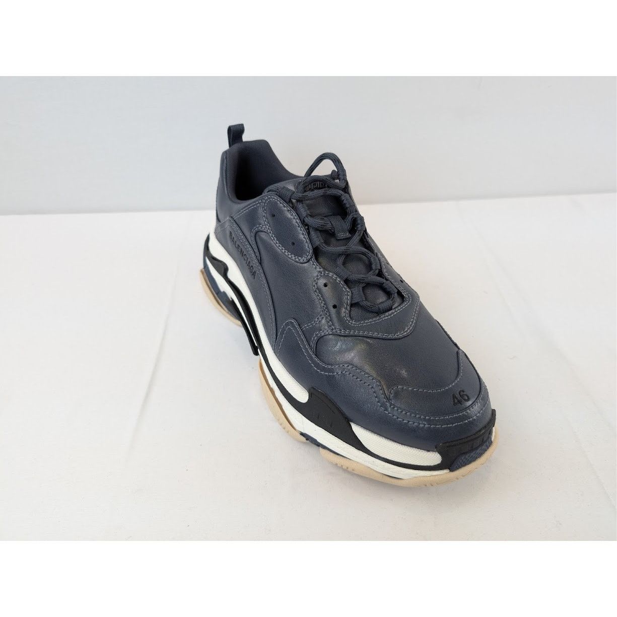 Balenciaga o1rshd1 Triple S Logo Type Sneakers in Blue/Sand Size US 13 / EU 46 - 3 Thumbnail