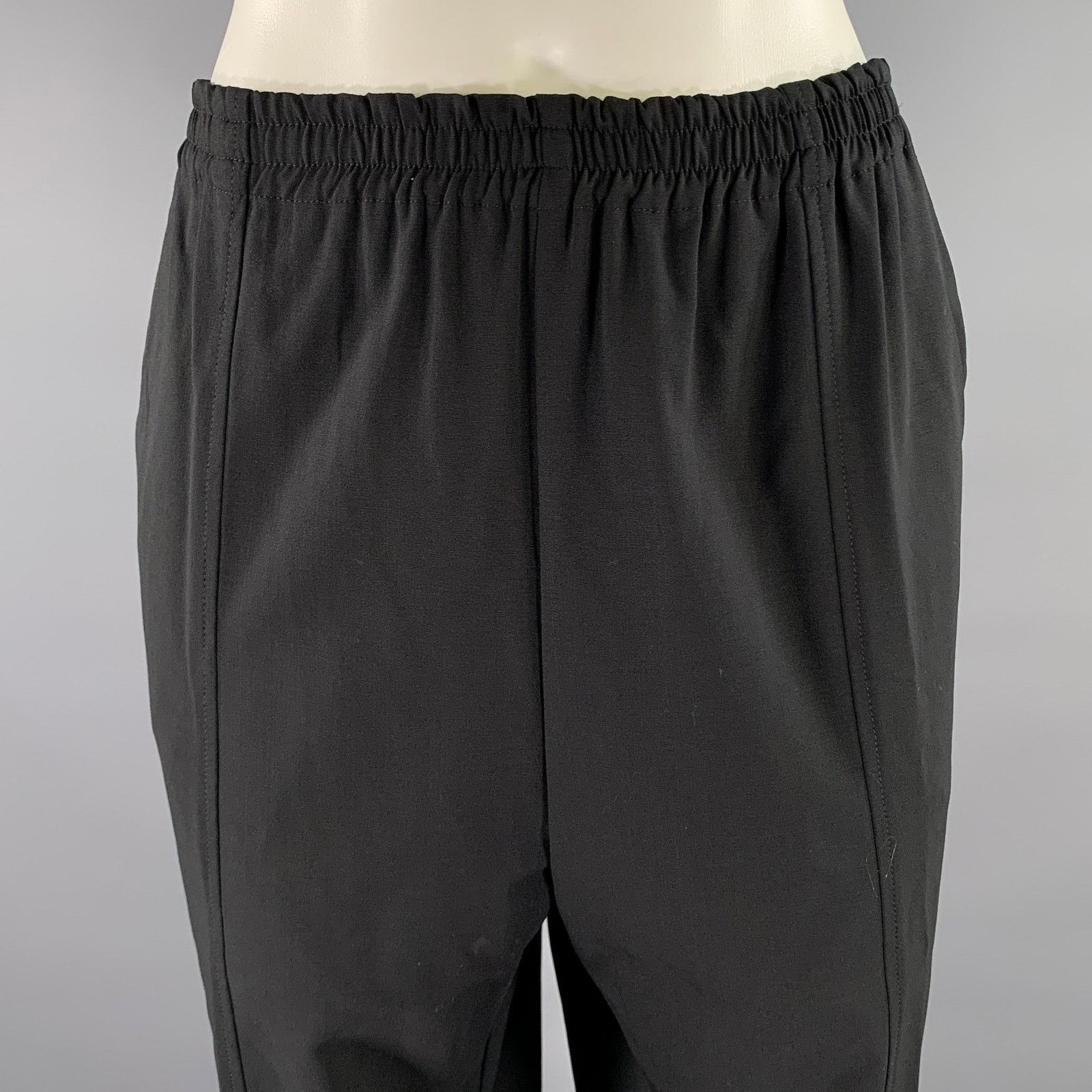 eskandar ESKANDAR Size XL Black Wool Elastane Pants Size US 34 / EU 50 - 2 Thumbnail