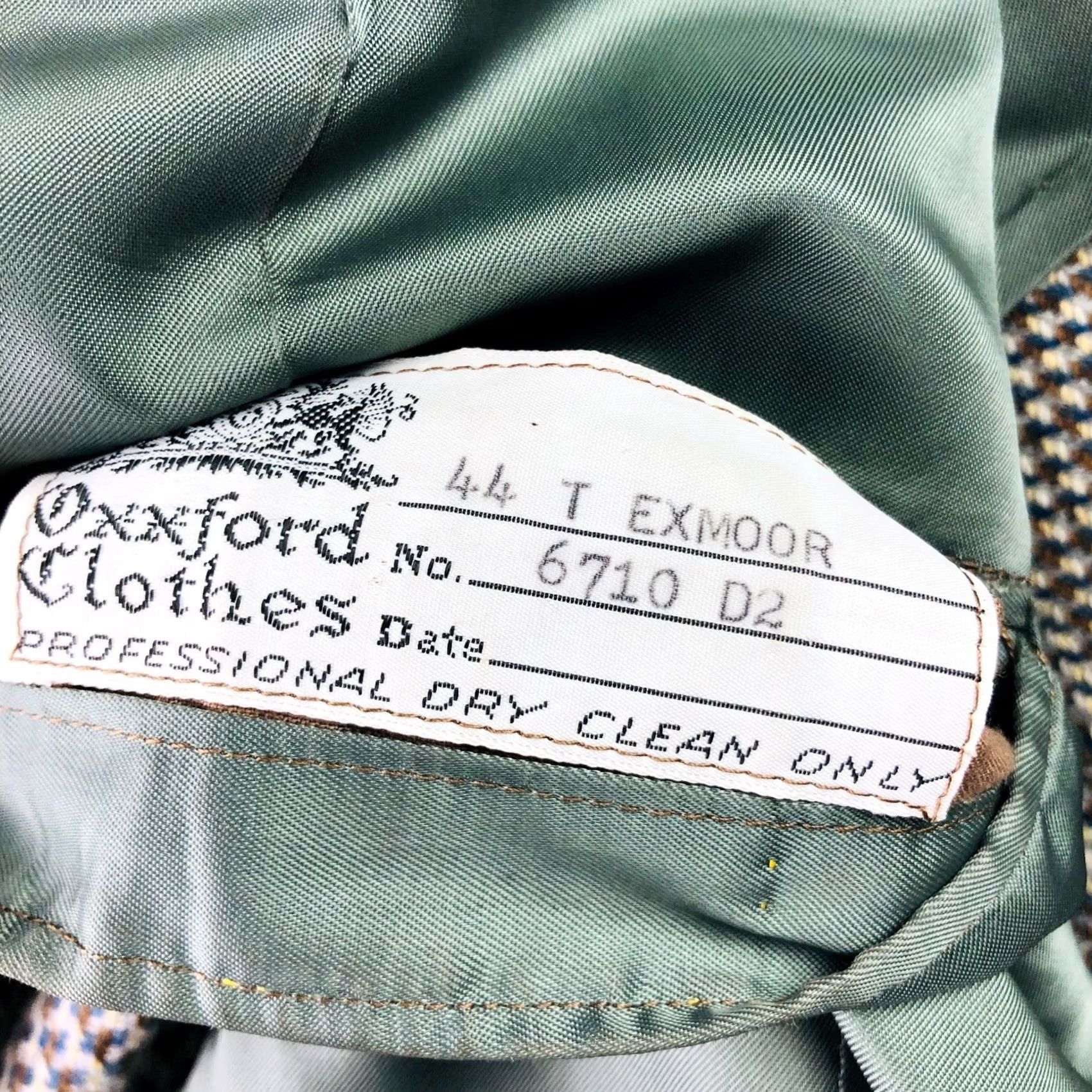 Vintage VINTAGE Oxxford Clothes Blazer Men 44 Long Wool Tweed Houndstooth Plaid 2-Button Jacket Mens Size 44R - 4 Thumbnail