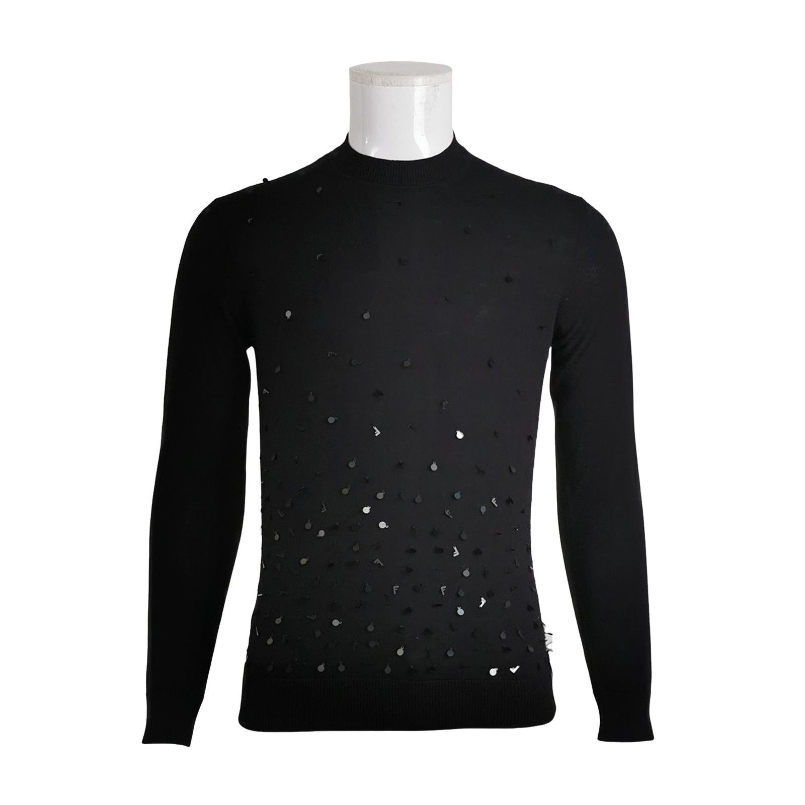 Fendi Fendi Sequin Logo Wool Sweater Size S Size US S / EU 44-46 / 1 - 1 Thumbnail