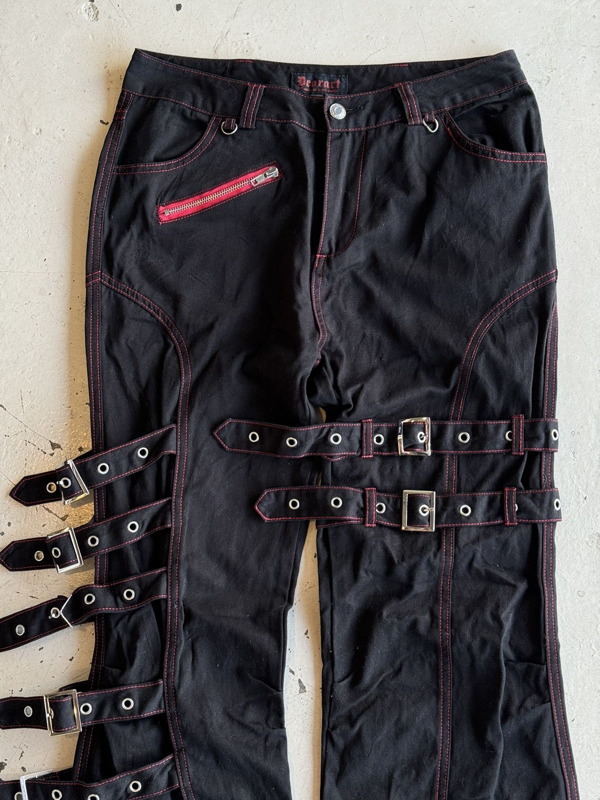 Japanese Brand Vintage Deorat Tactical Bondage Belt Riot Punk Flared Pants Size US 30 / EU 46 - 5 Thumbnail
