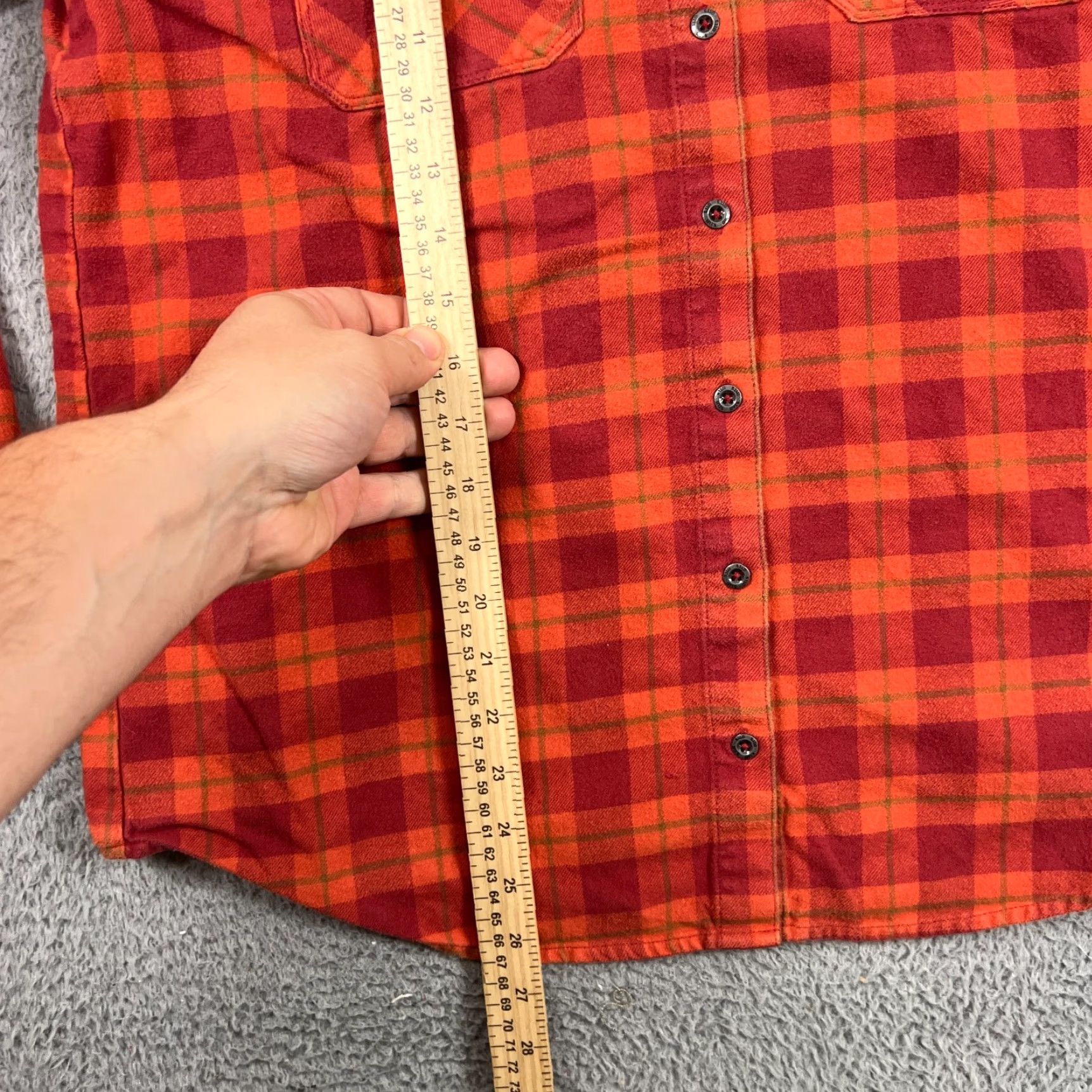 Vintage 511 Tactical Shirt Womens L Flannel Orange Plaid Button Up Down Long Sleeve Size L / US 10 / IT 46 - 3 Thumbnail