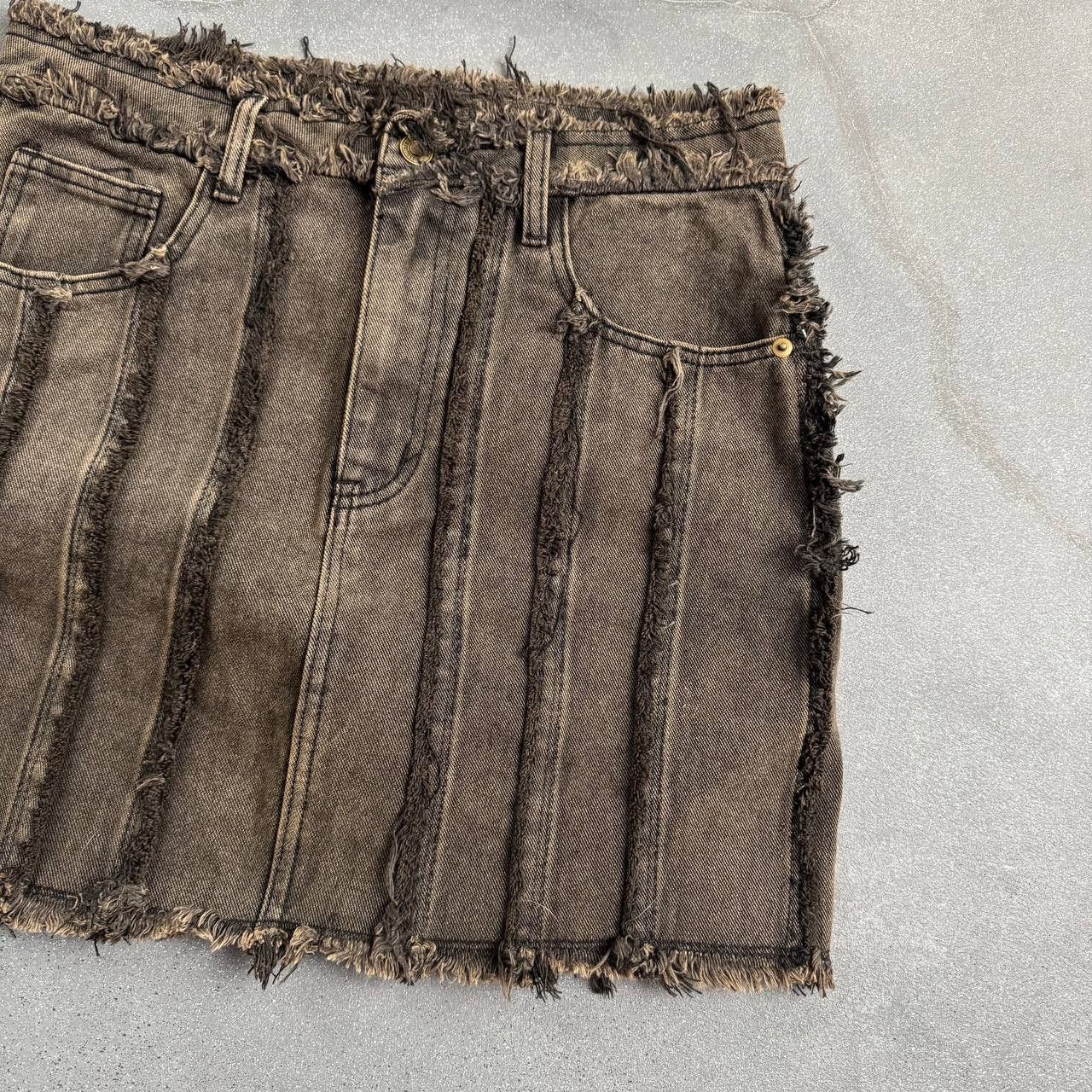 Japanese Brand Avant Garde Faded Distressed Skirt Size 30" / US 8 / IT 44 - 3 Thumbnail