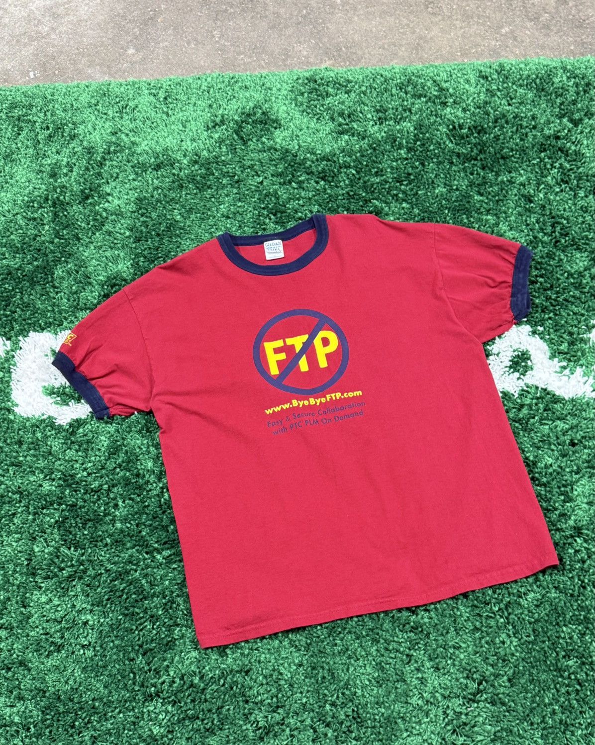 Gildan × Vintage BYE BYE FTP! Anti FTP Ringer Tee Computer Tech Tee XL Retro Size US XL / EU 56 / 4 - 1 Thumbnail