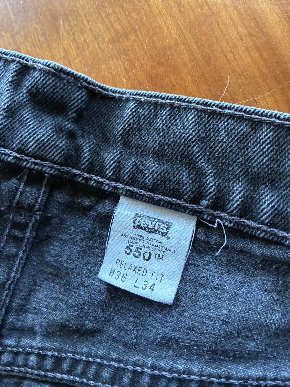 Levi's Vintage 90s Levis 550 baggy black denim jeans Size US 33 - 6 Thumbnail