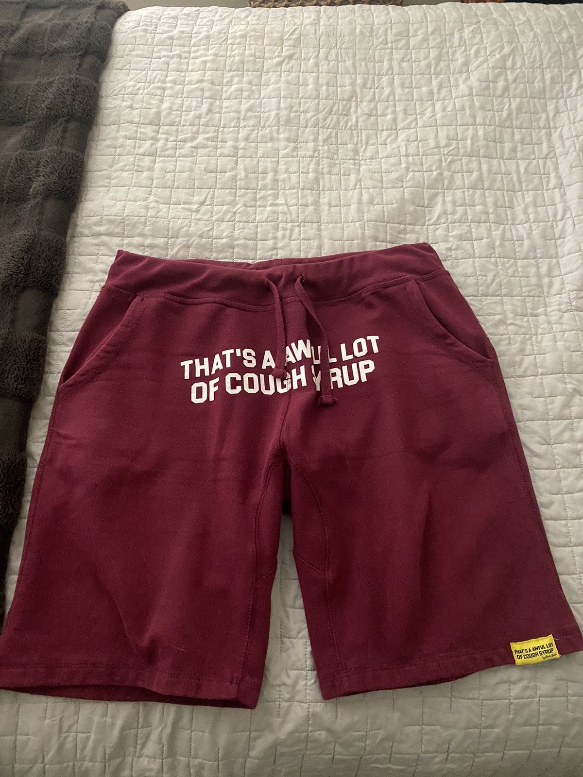 image of That’S A Awful Lot Of Cough Syrup Shorts in Burgandy, Men's (Size 36)