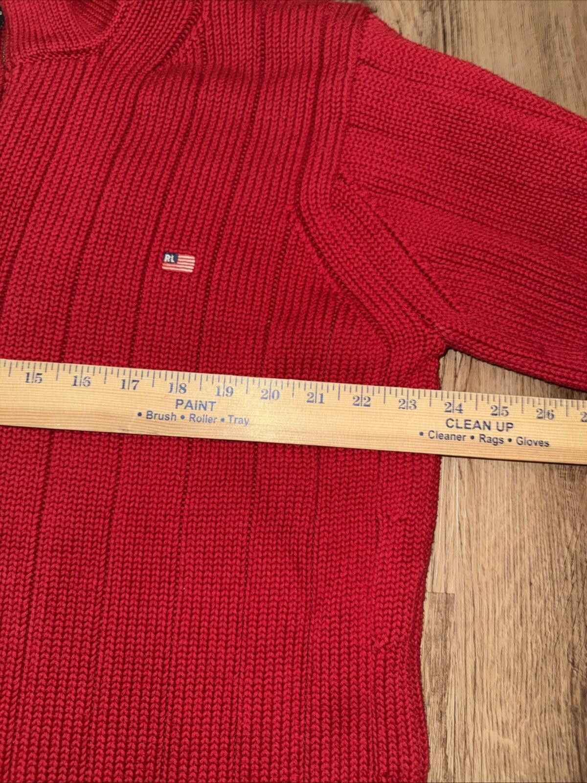 Polo Ralph Lauren Vintage Polo Ralph Lauren Sweater 1/4 Zip Knit American Flag Size US XL / EU 56 / 4 - 5 Thumbnail
