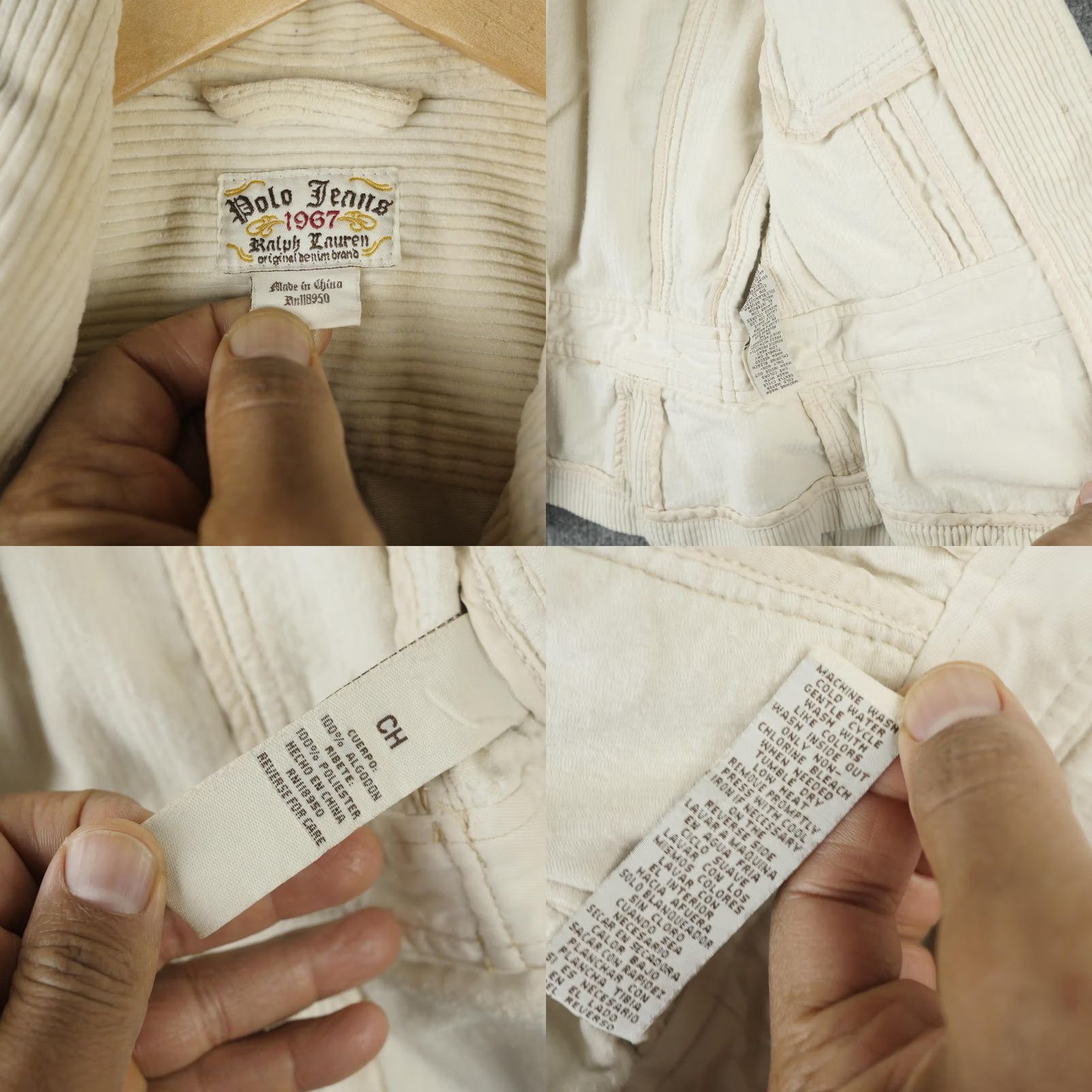 Polo Ralph Lauren Ralph Lauren Jacket Womens Small White Corduroy Button Front Pockets Polo Jeans Size 28" / US 6 / IT 42 - 8 Thumbnail