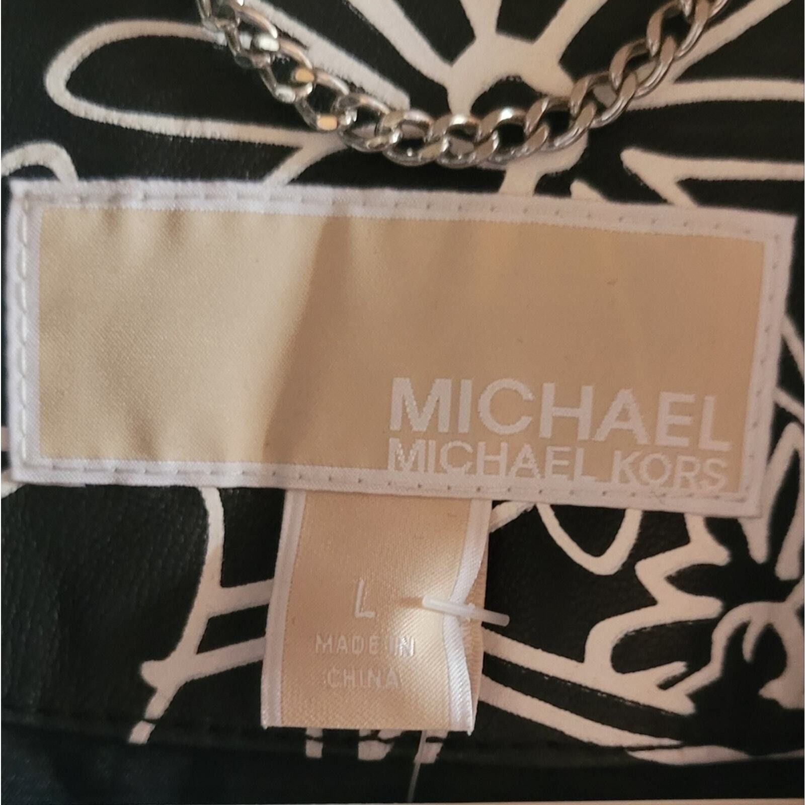 Michael Kors Michael Kors Graffiti Leather Moto Jacket, Large: Stylish Size L / US 10 / IT 46 - 5 Thumbnail