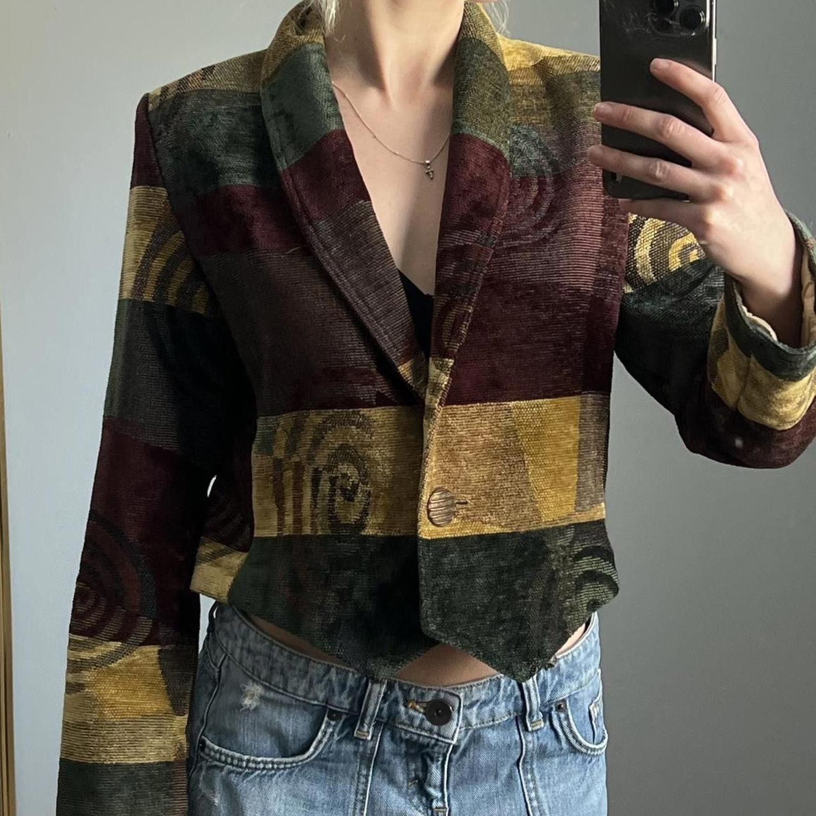 Other Vintage Expose retro abstract cropped blazer Size S / US 4 / IT 40 - 8 Thumbnail