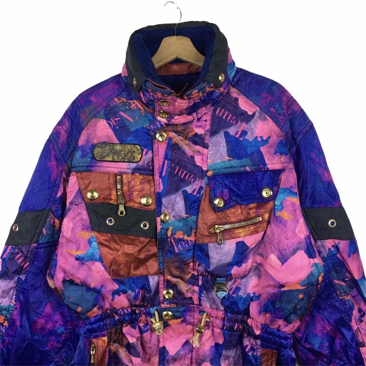 Asics × Vintage Vtg ASICS JAPAN Pop Art Rainbow Ski Winter Jacket Size L / US 10 / IT 46 - 2 Thumbnail
