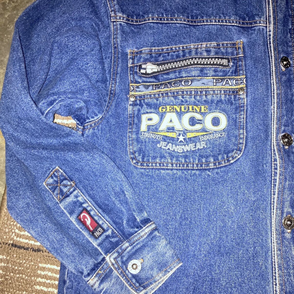Vintage VTG 90s PACO JEANS Denim Jacket RARE Size US XL / EU 56 / 4 - 2 Thumbnail