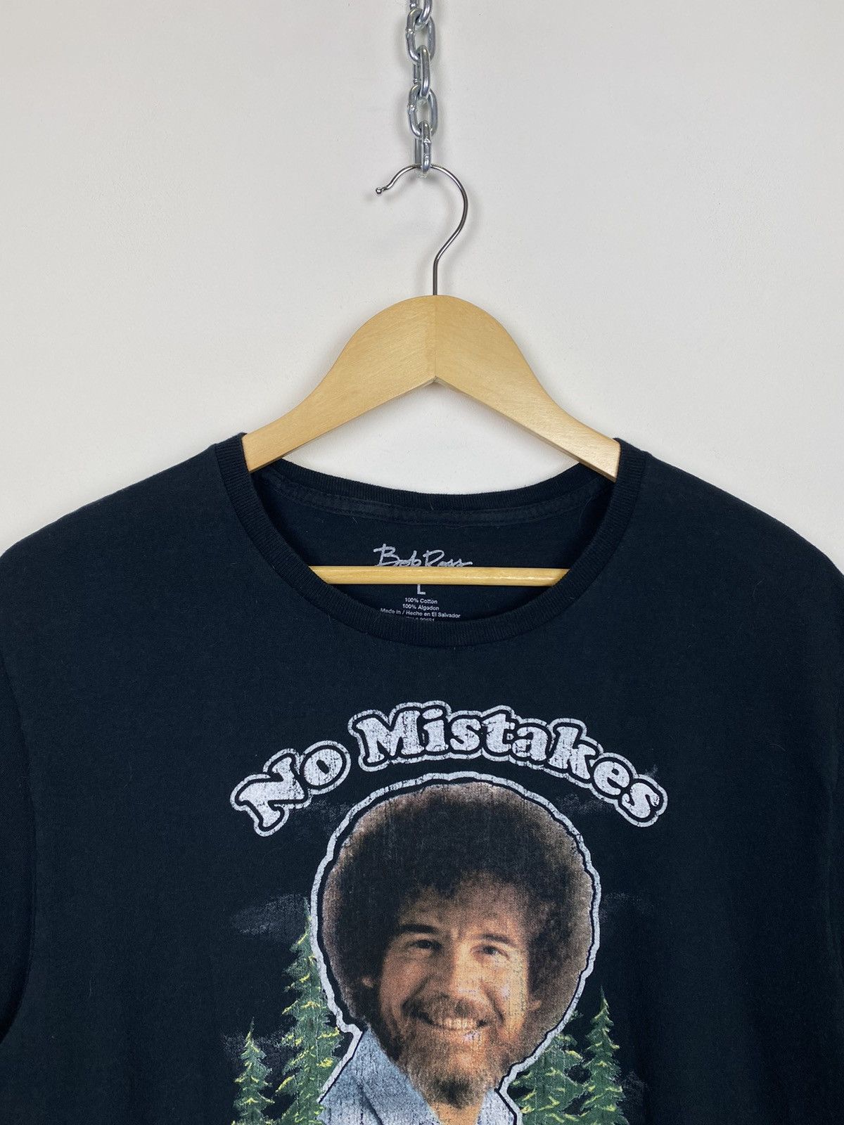 Vintage Bob Ross No Misstakes Art Graphic T-shirt Vintage Y2K Black Size US L / EU 52-54 / 3 - 2 Thumbnail