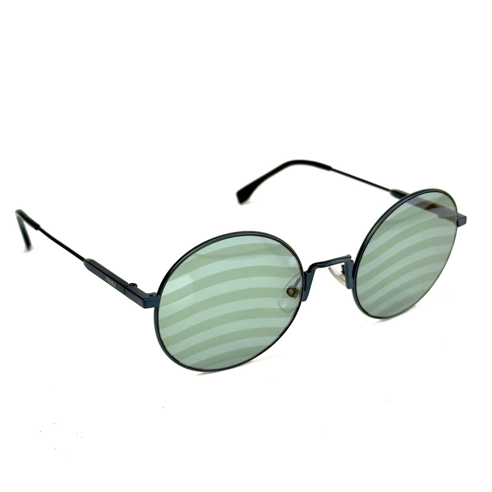Fendi FENDI FF0248S 0248 Waves Green Mirrored Metal Sunglasses Size ONE SIZE - 5 Thumbnail