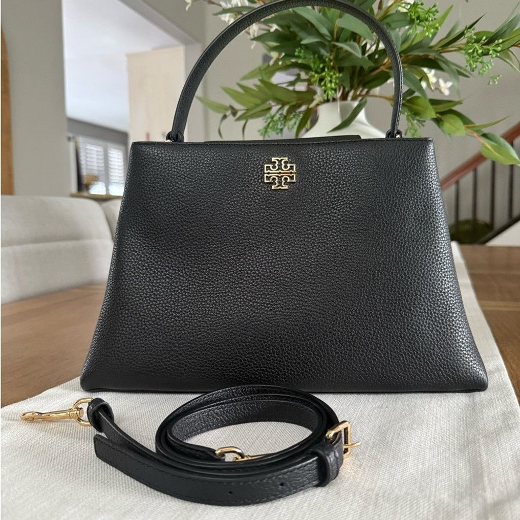 Tory Burch 880+! New Tory Burch Britten in black Leather Satchel and Br Size ONE SIZE - 4 Thumbnail