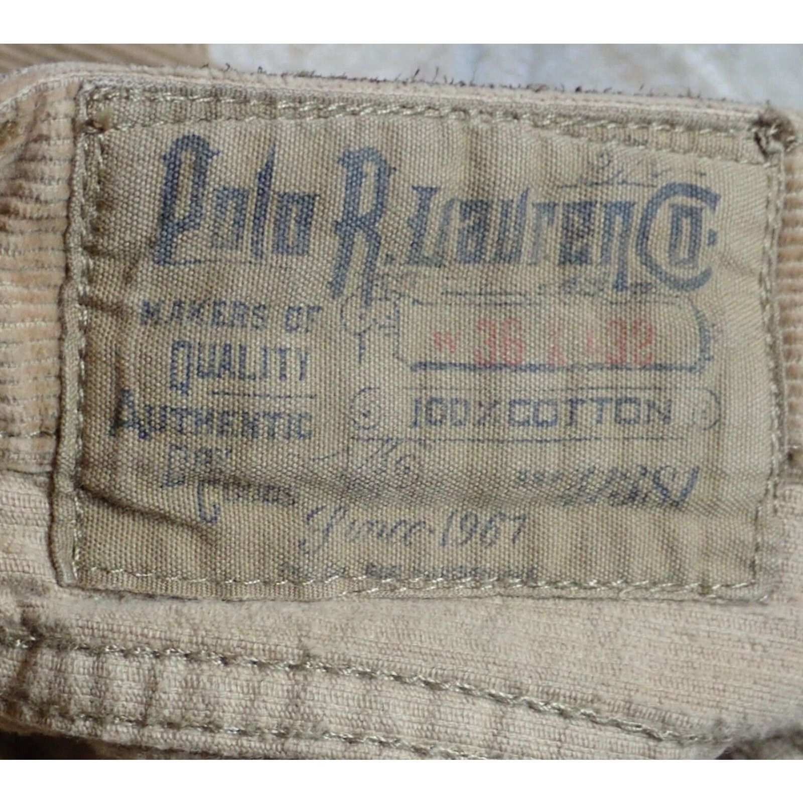 Polo Ralph Lauren VINTAGE Polo Ralph Lauren Men's Pants - Brown Corduroy Classic Fit 36x32 Fall/Winter Size US M / EU 48-50 / 2 - 5 Thumbnail