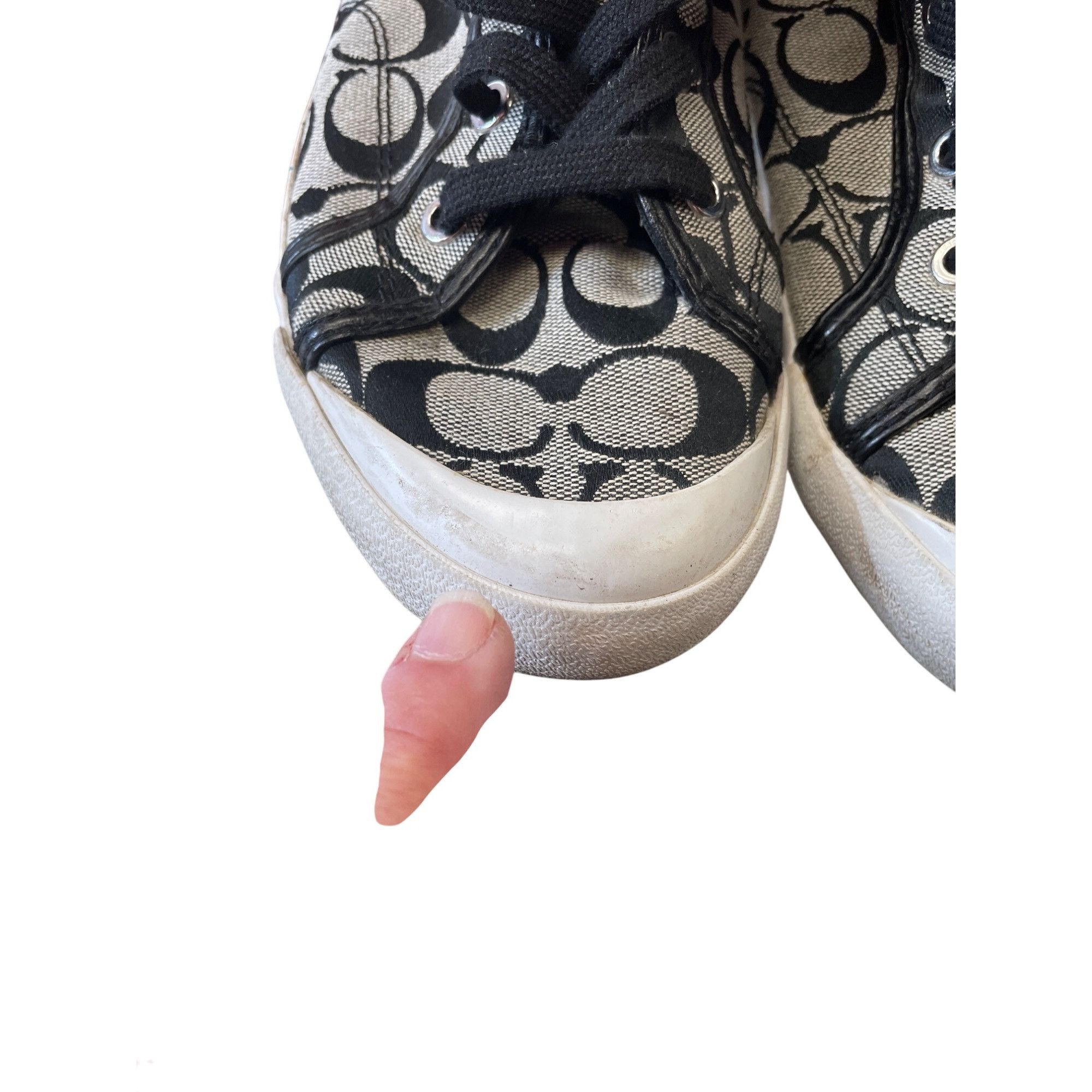 Coach Coach Freesia Woman's Black Grey Signature HighTop Sneakers Size US 8.5 / IT 38.5 - 12 Thumbnail