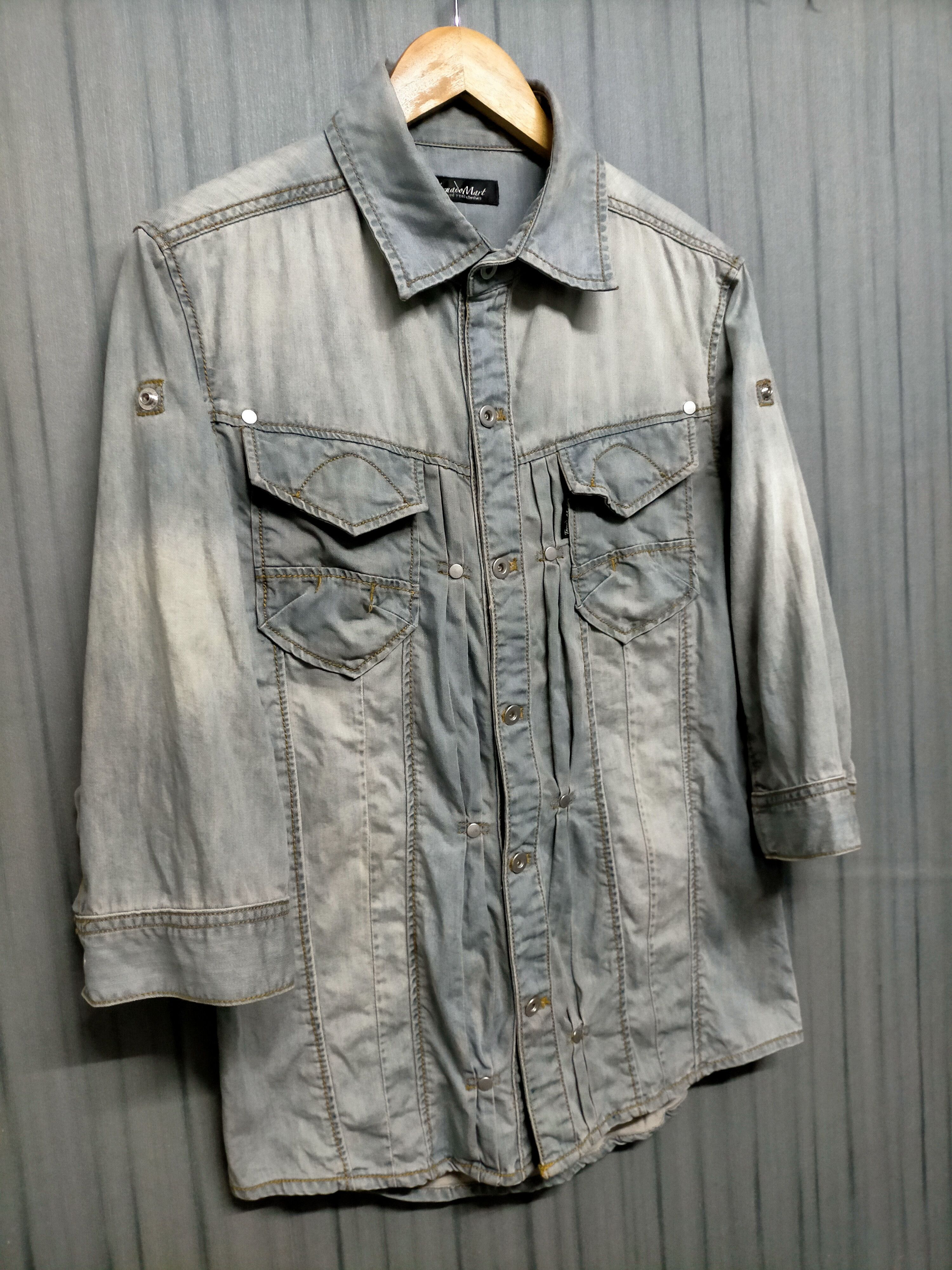 Tornado Mart Tornado Mart 3quarter Sleeve Soft Denim Jacket Size US L / EU 52-54 / 3 - 3 Thumbnail