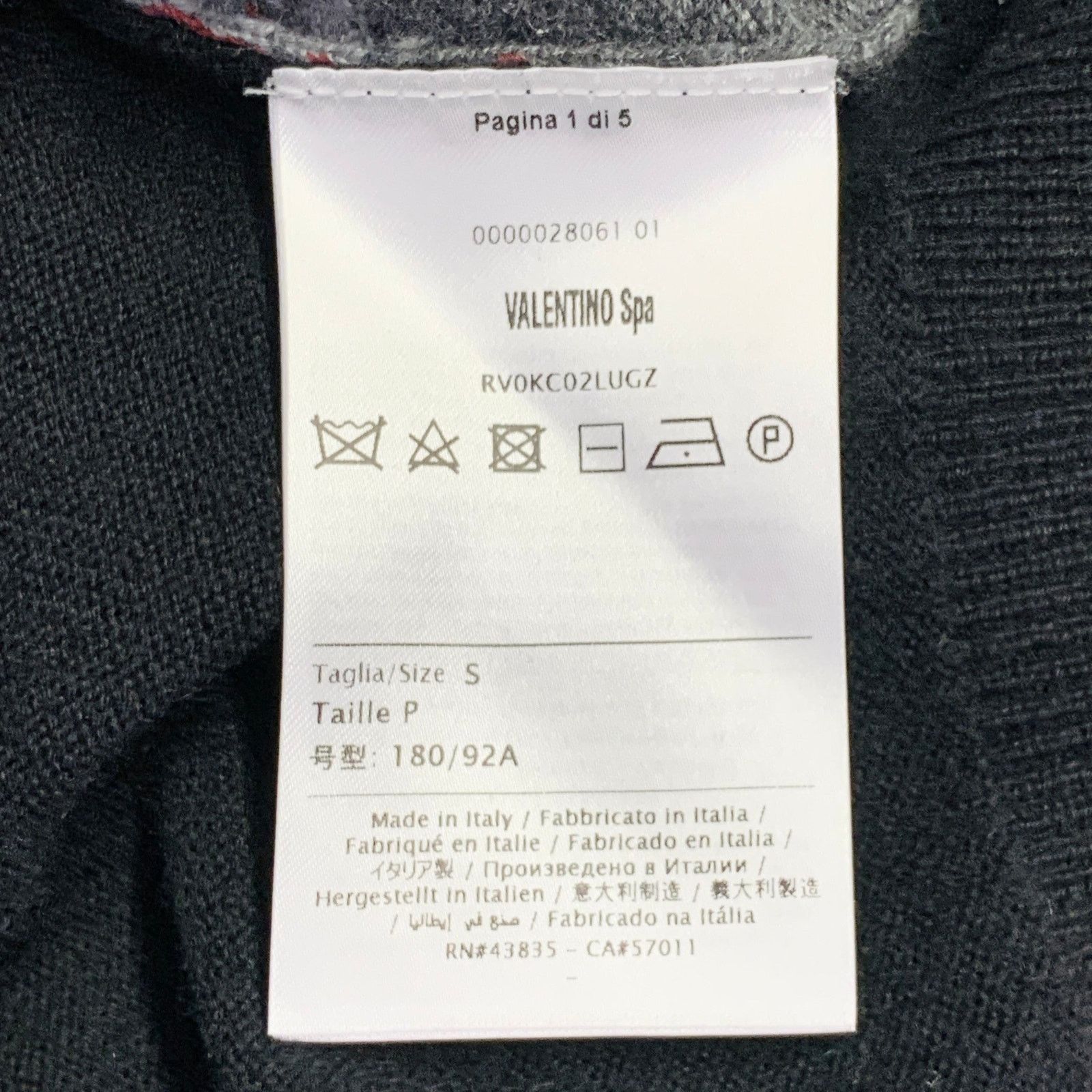Valentino Size S Grey Black White Knit Camouflage Logo Cashmere Size US S / EU 44-46 / 1 - 7 Thumbnail