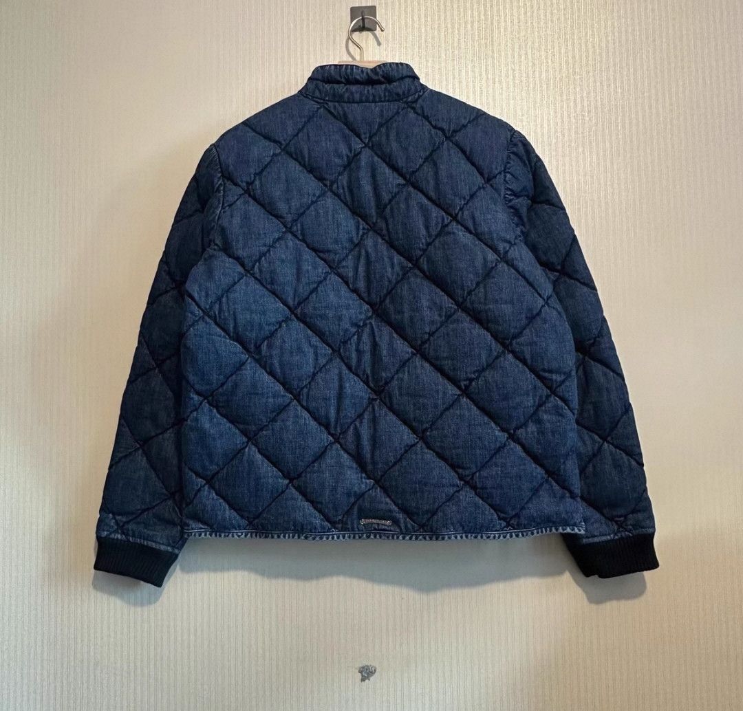 Christian Louboutin blue quilted denim puffer jacket-yw Size US L / EU 52-54 / 3 - 2 Thumbnail