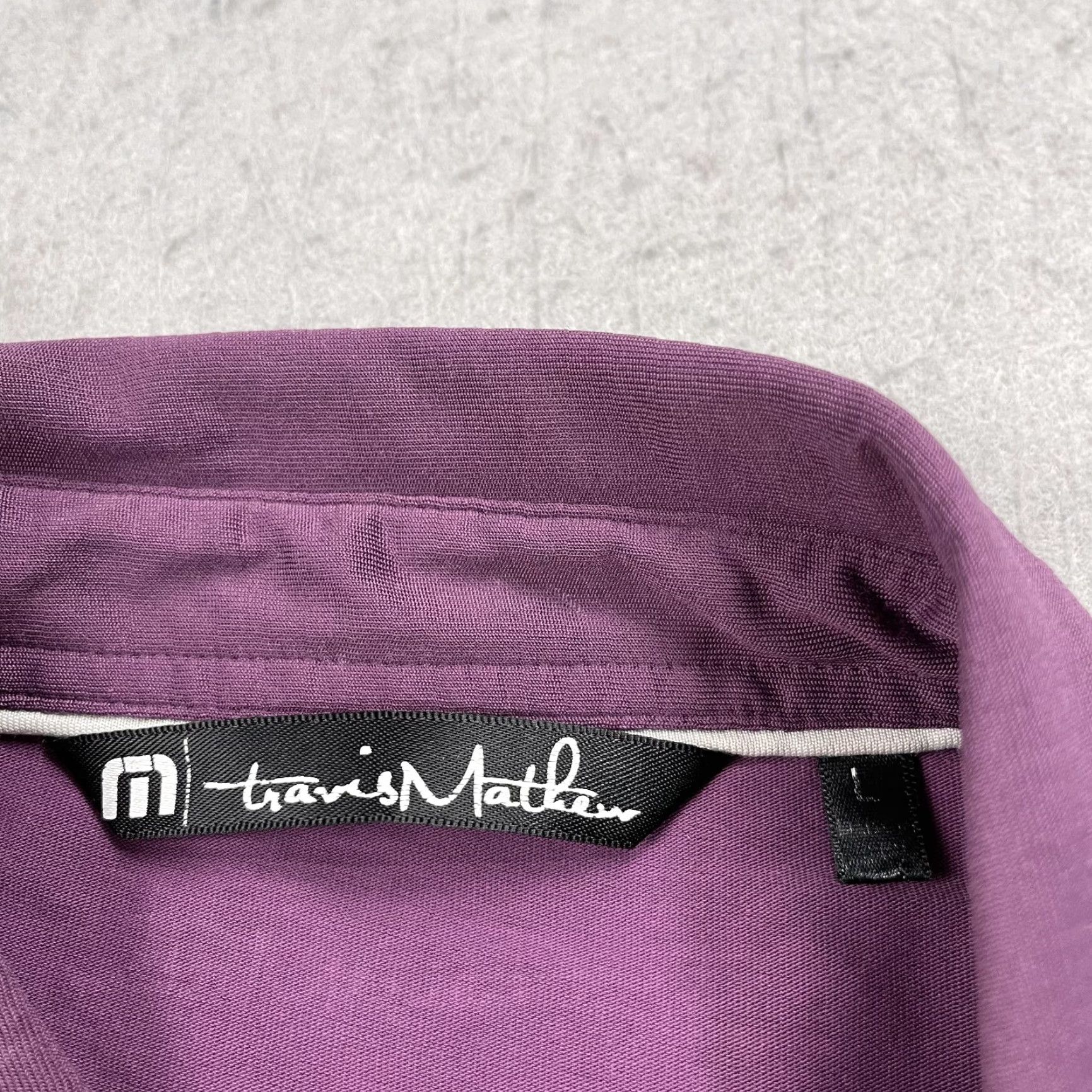TravisMathew Desert Mountain Polo Shirt Mens Large Purple Travis Mathew Cotton Blend Golf Polo shirt Mens L Purple Travis Mathew Golf Shirt Size US L / EU 52-54 / 3 - 3 Thumbnail