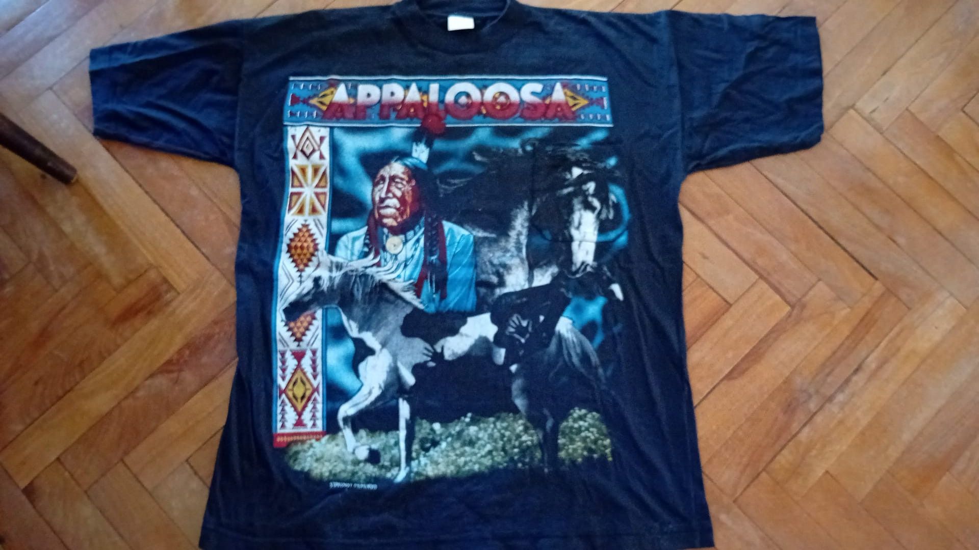 Vintage Appaloosa Aztec Stripe Native American Horses pocket tee XXL Size US XXL / EU 58 / 5 - 13 Thumbnail