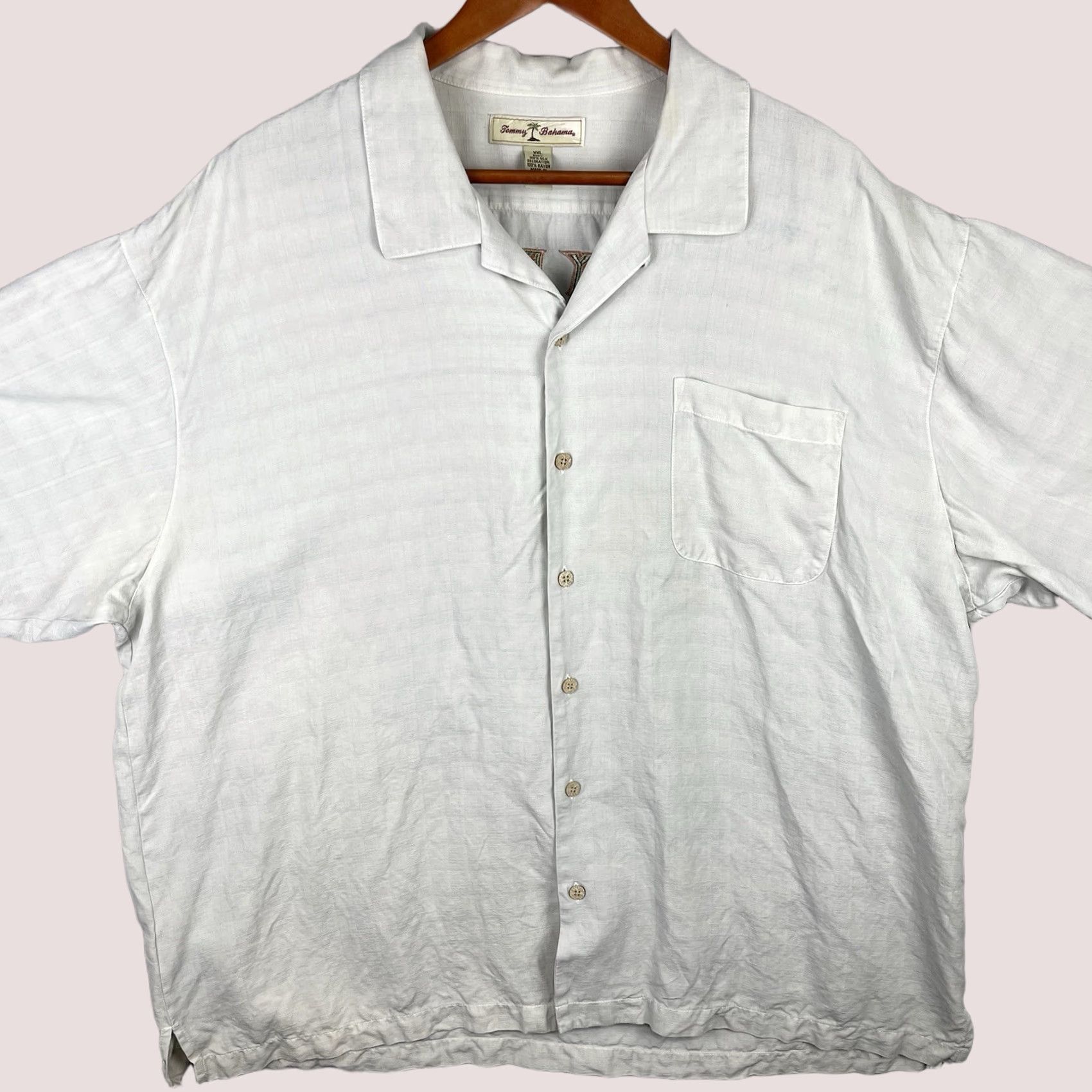 Tommy Bahama Tommy Bahama Shirt Men 2XL Short Sleeve Button-Up Collared Beach Silk Pattern Solid Beige Casual Workwear 90s? Size US XXL / EU 58 / 5 - 1 Thumbnail