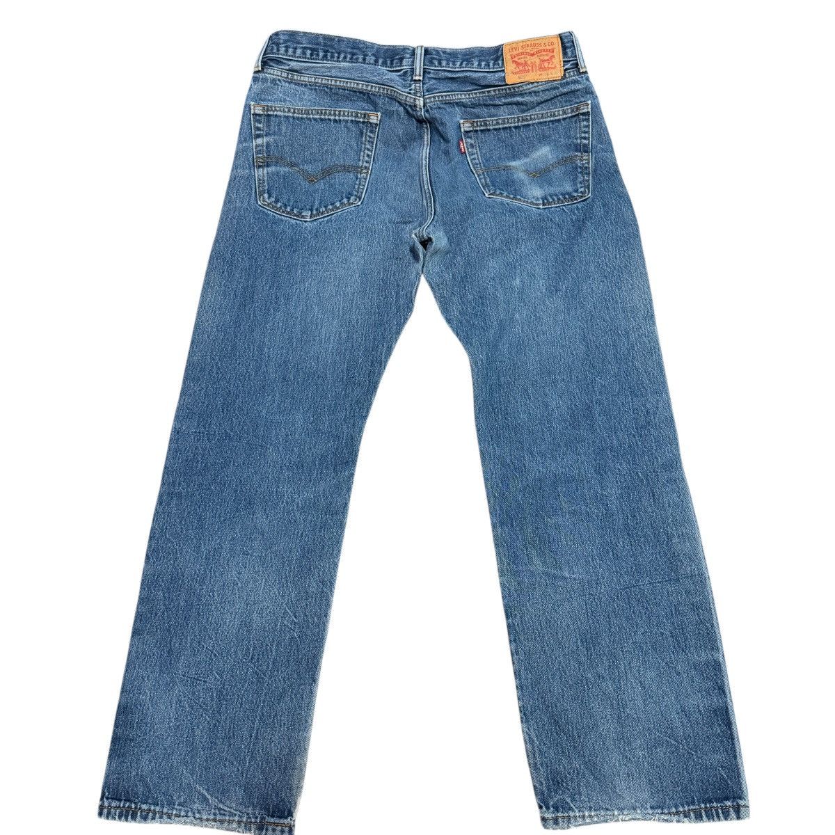 Levi's Levi’s 505 Regular Fit Jeans Mid Wash Distressed 36x30 Size US 36 / EU 52 - 2 Thumbnail